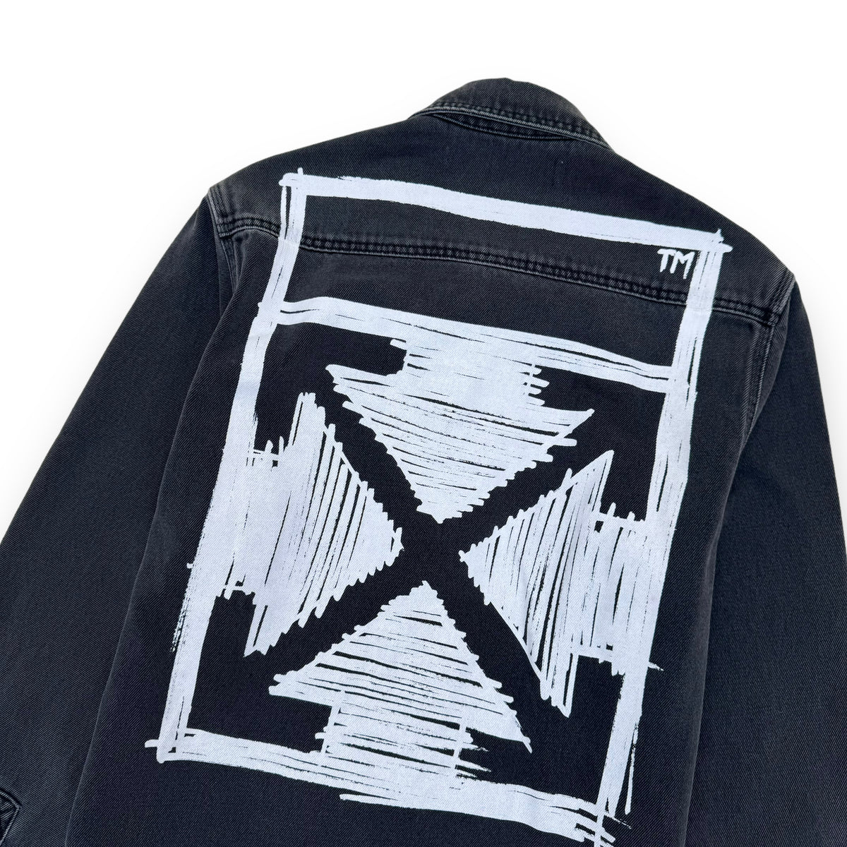 OFF-WHITE NEGATIVE MARK DENIM SHIRT GREY L