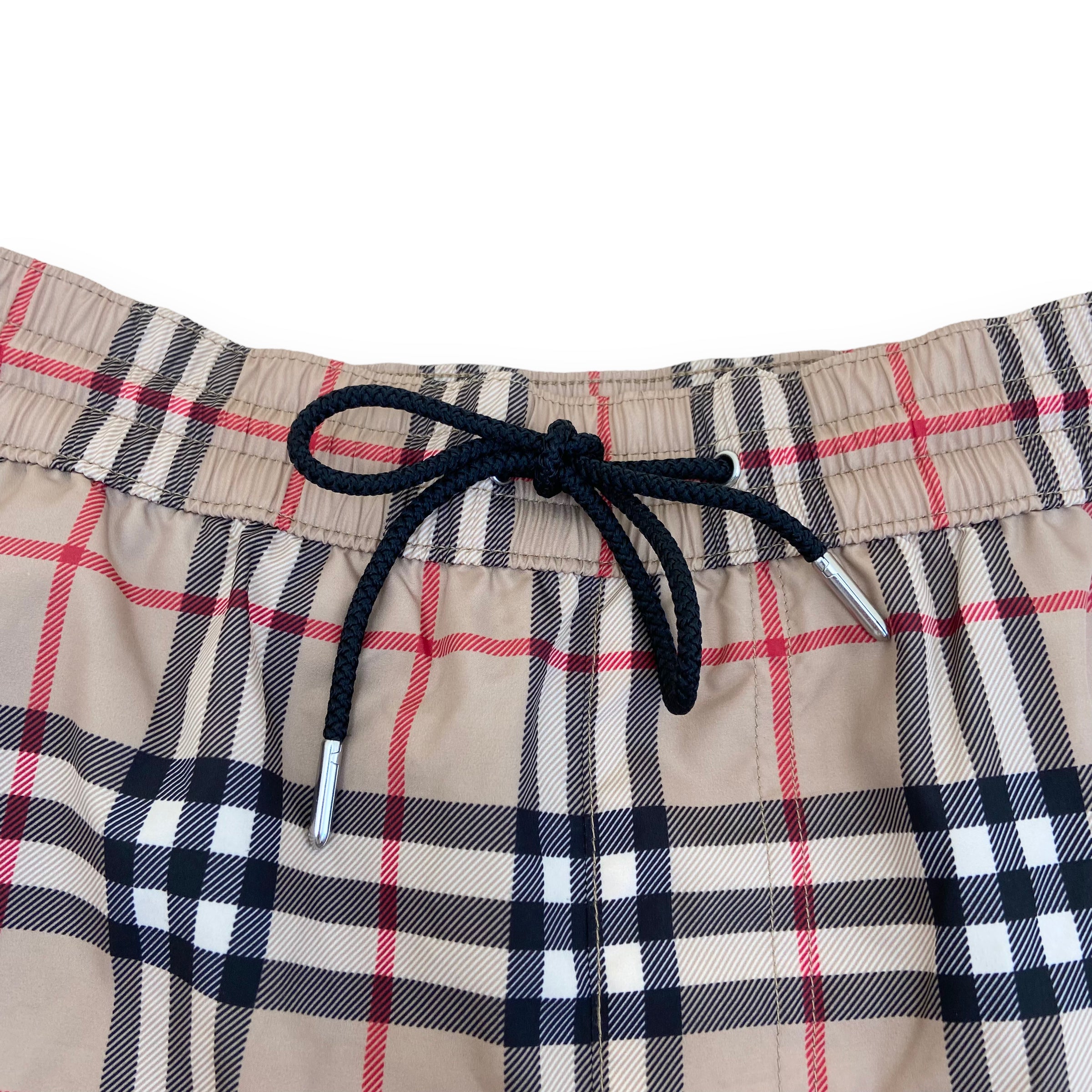 BURBERRY CHECK DRAWCORD SWIM SHORTS L