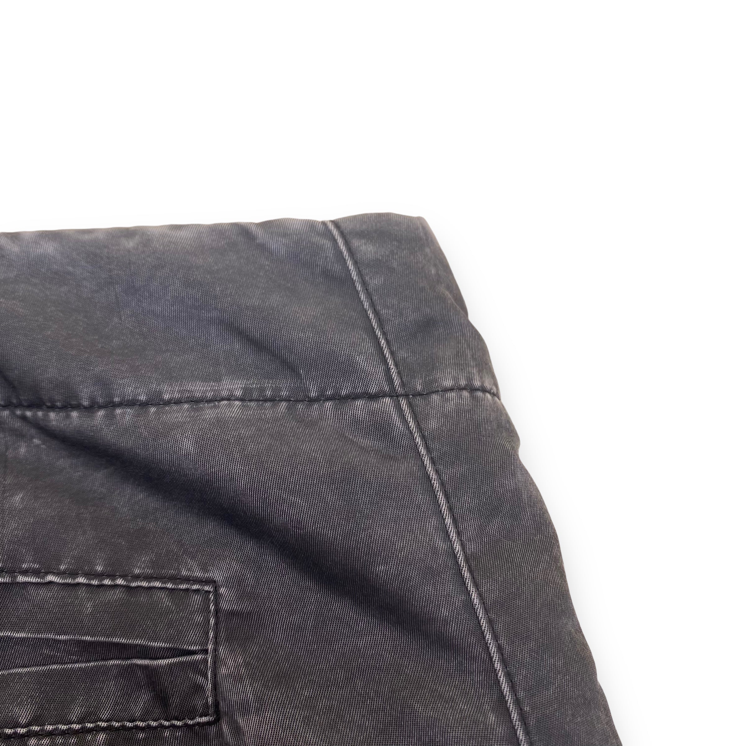 GREG LAUREN WASHED SATIN 50/50 SLIM LOUNGE TROUSERS BLACK M