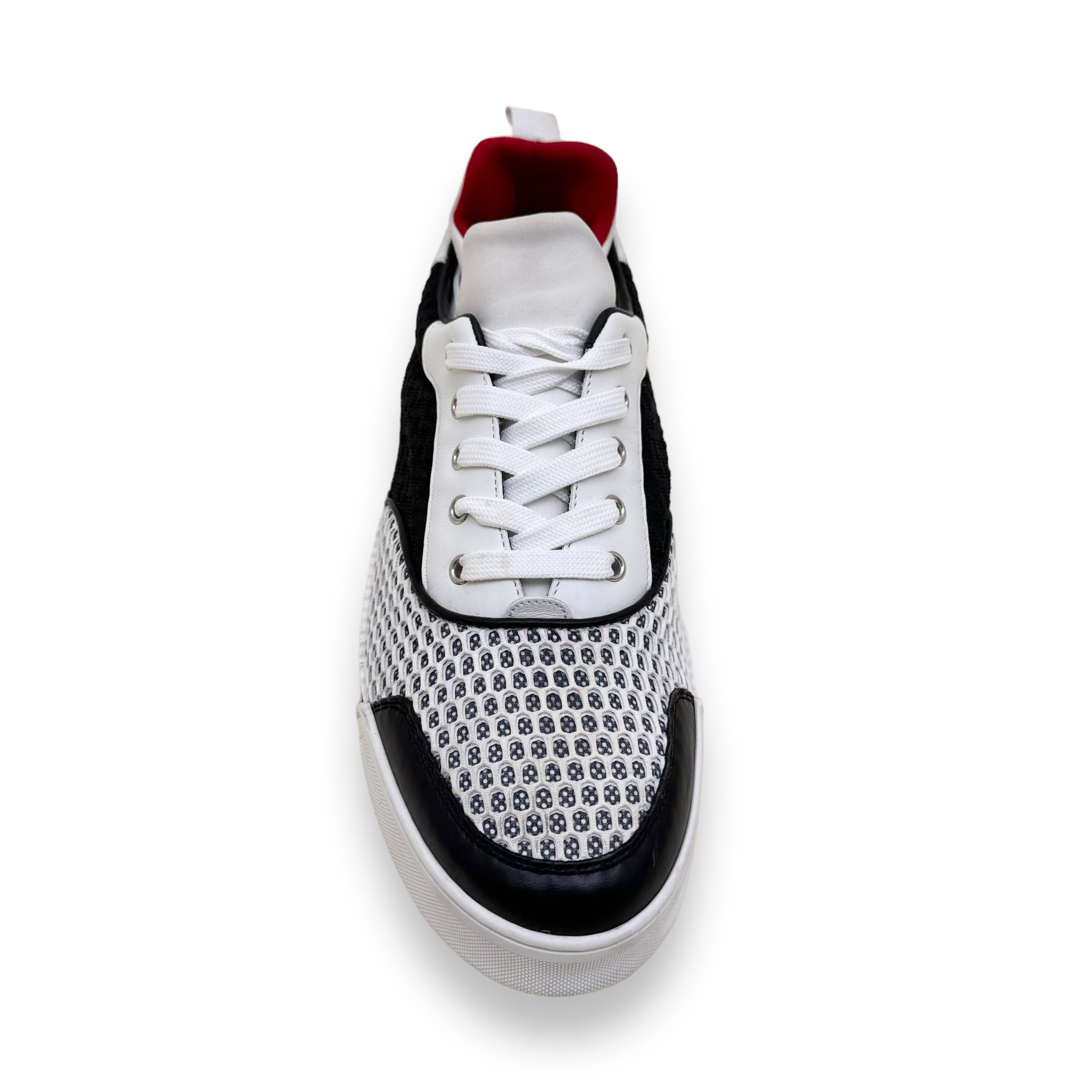 CHRISTIAN LOUBOUTIN AURELIEN LEATHER / MESH LOW TOP SNEAKERS UK10.5