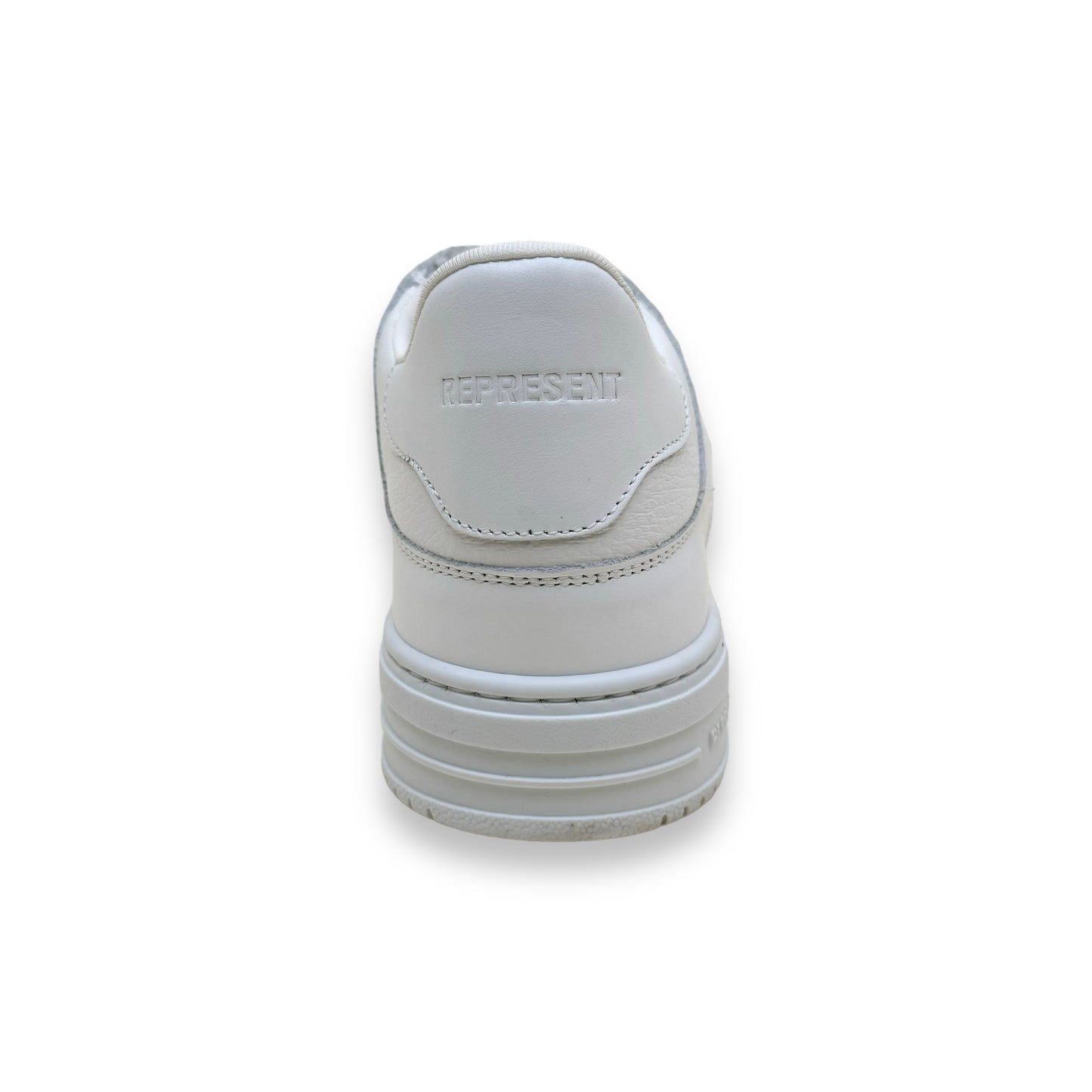 REPRESENT APEX LOW TOP LEATHER SNEAKERS WHITE UK12.5