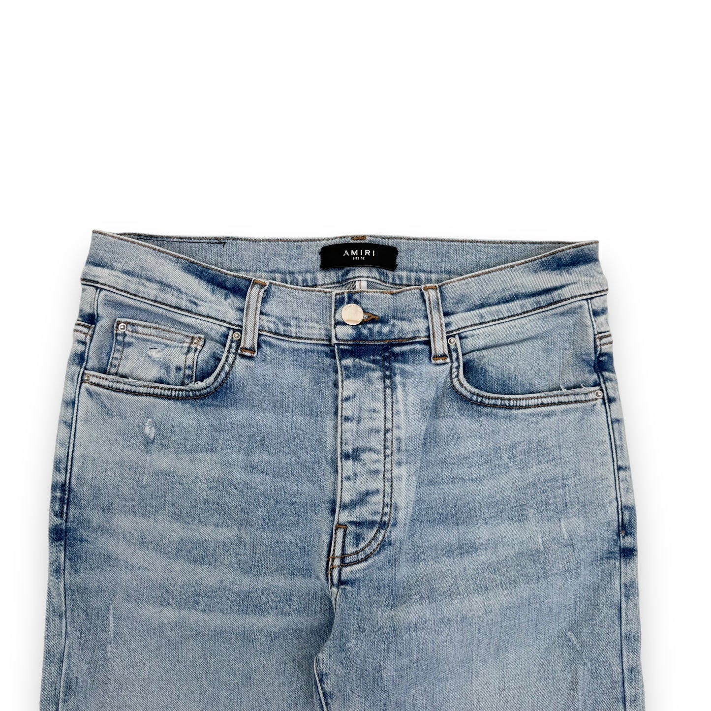 AMIRI DISTRESSED DENIM JEANS BLUE 32W
