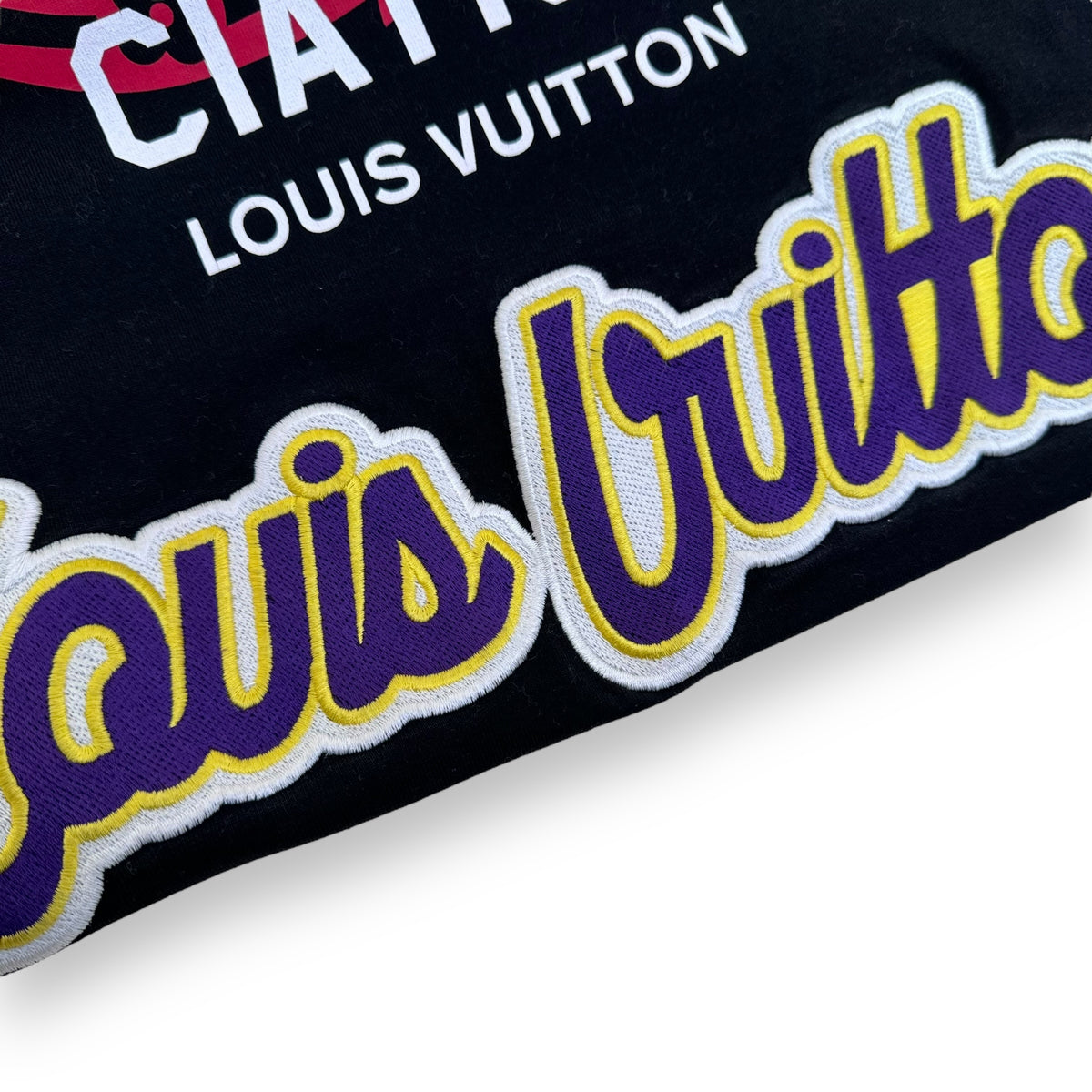 LOUIS VUITTON X NBA EMBROIDERED PATCH T-SHIRT BLACK L