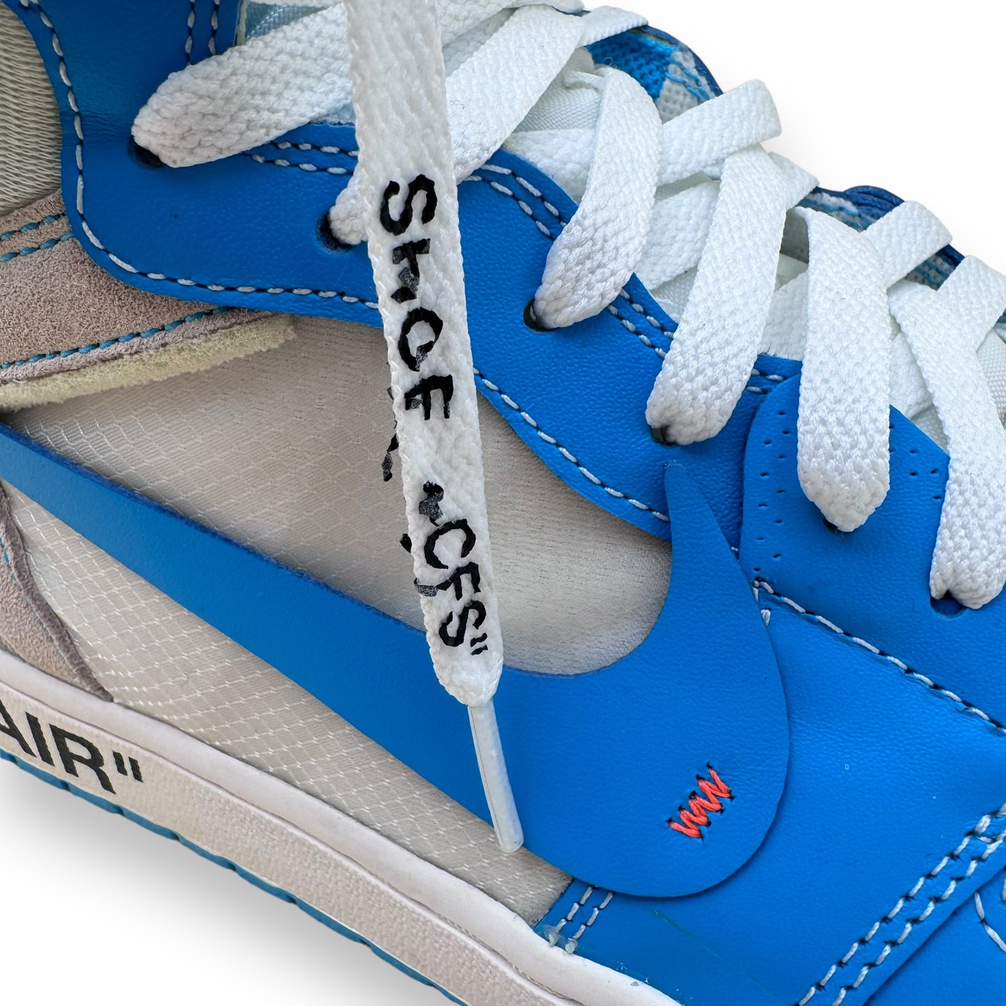 NIKE X OFF-WHITE JORDAN 1 HIGH UNIVERSITY BLUE UNC SNEAKER UK11