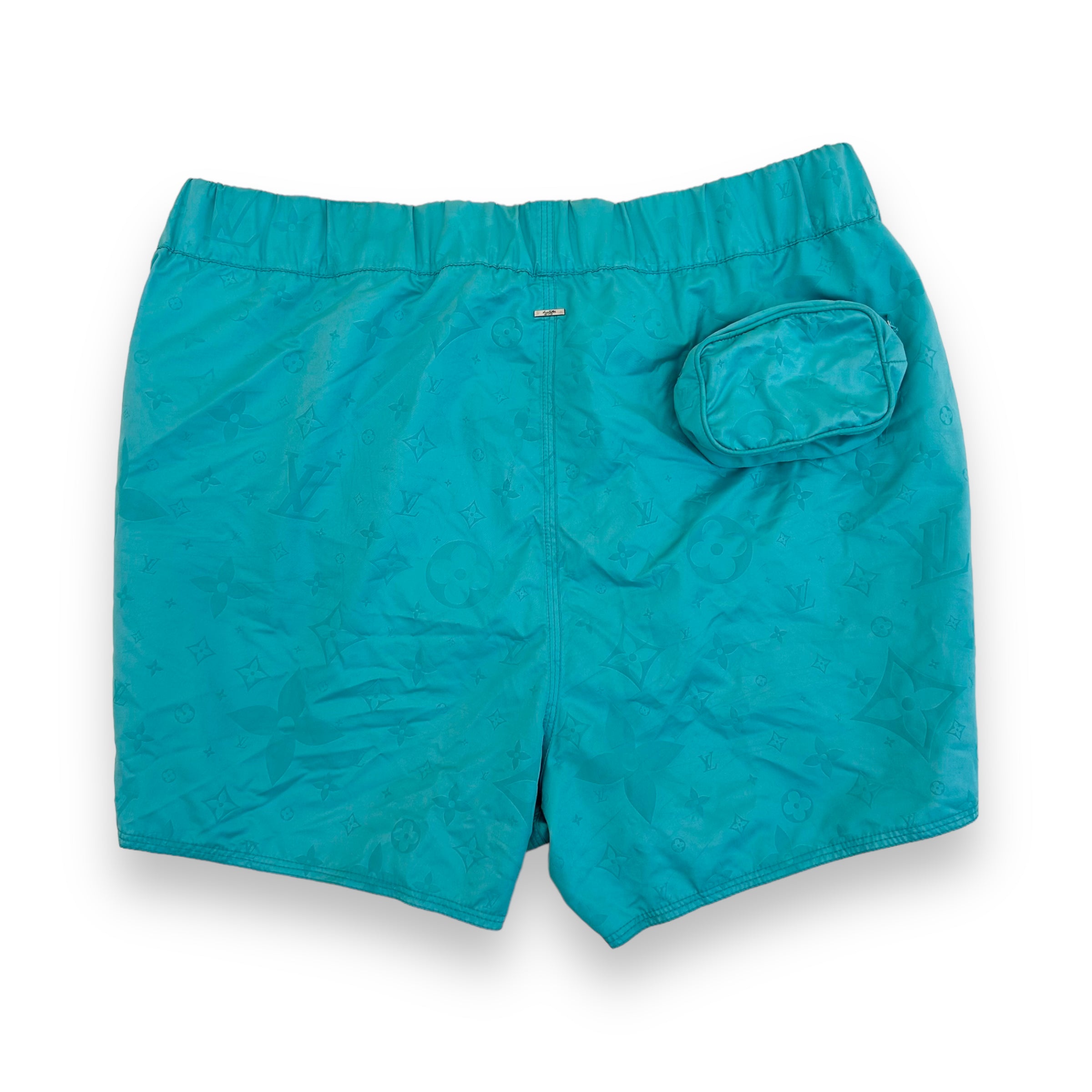 LOUIS VUITTON 3D POCKET MONOGRAM BOARD SHORTS VERT D’EAU XL