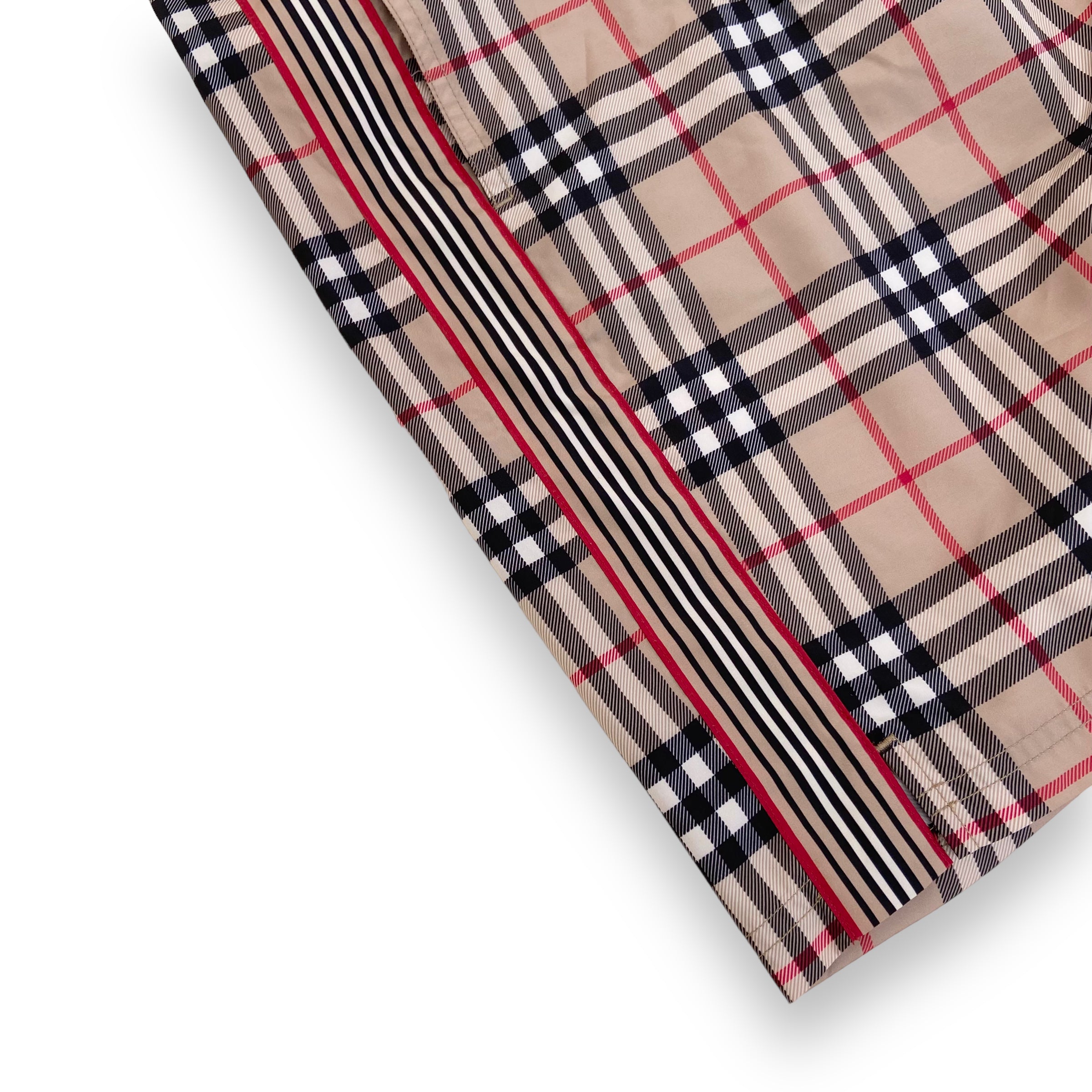 BURBERRY CHECK DRAWCORD SWIM SHORTS L