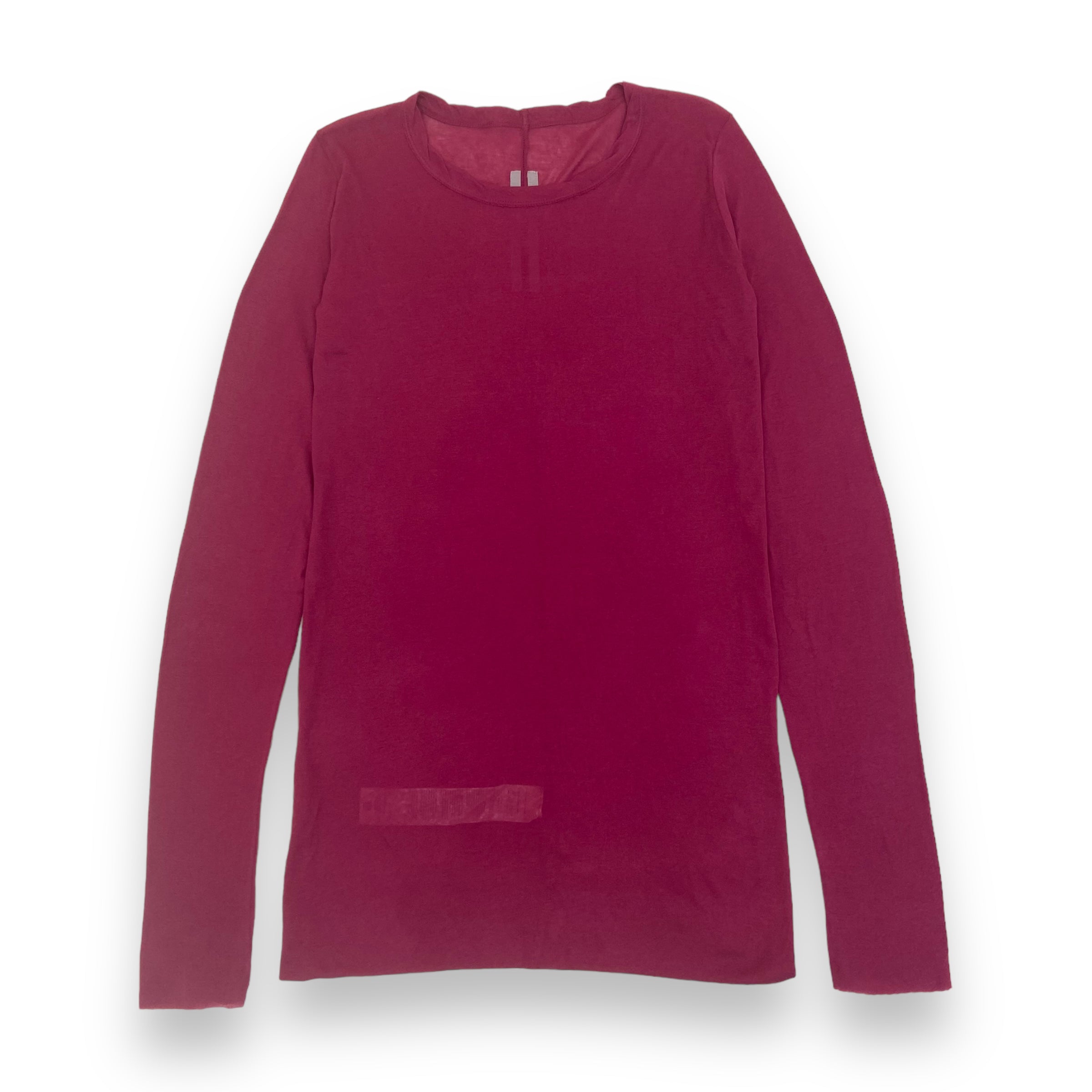 RICK OWENS SS23 LONG SLEEVE SLIM FIT T-SHIRT BURGUNDY XXL