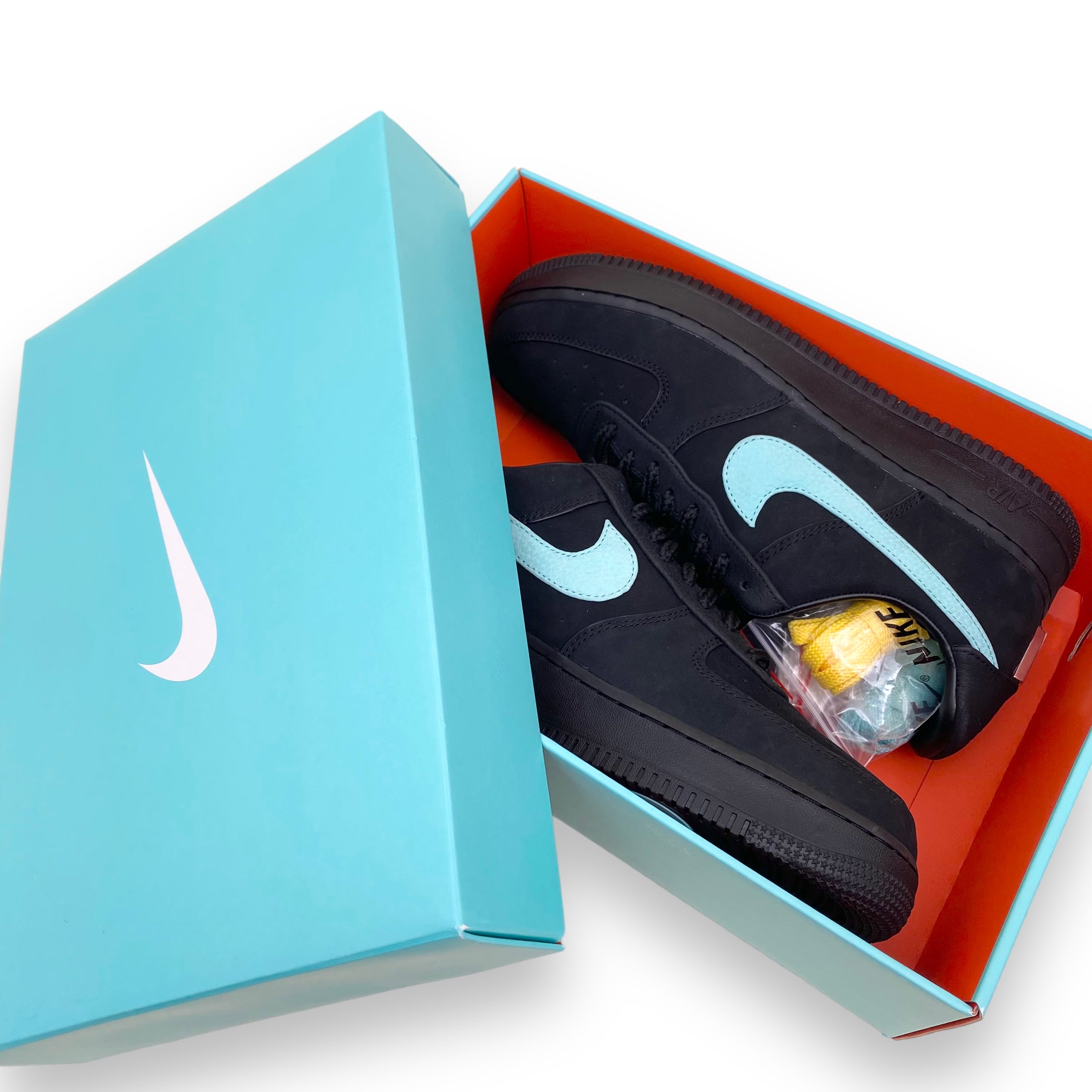 NIKE X TIFFANY & CO AIR FORCE 1 LOW ‘1837’ SNEAKERS BLACK UK9.5