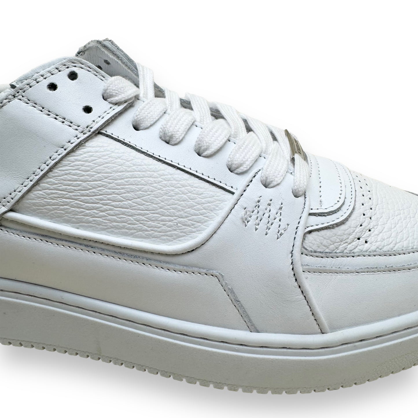 REPRESENT APEX LOW TOP LEATHER SNEAKERS WHITE UK12.5