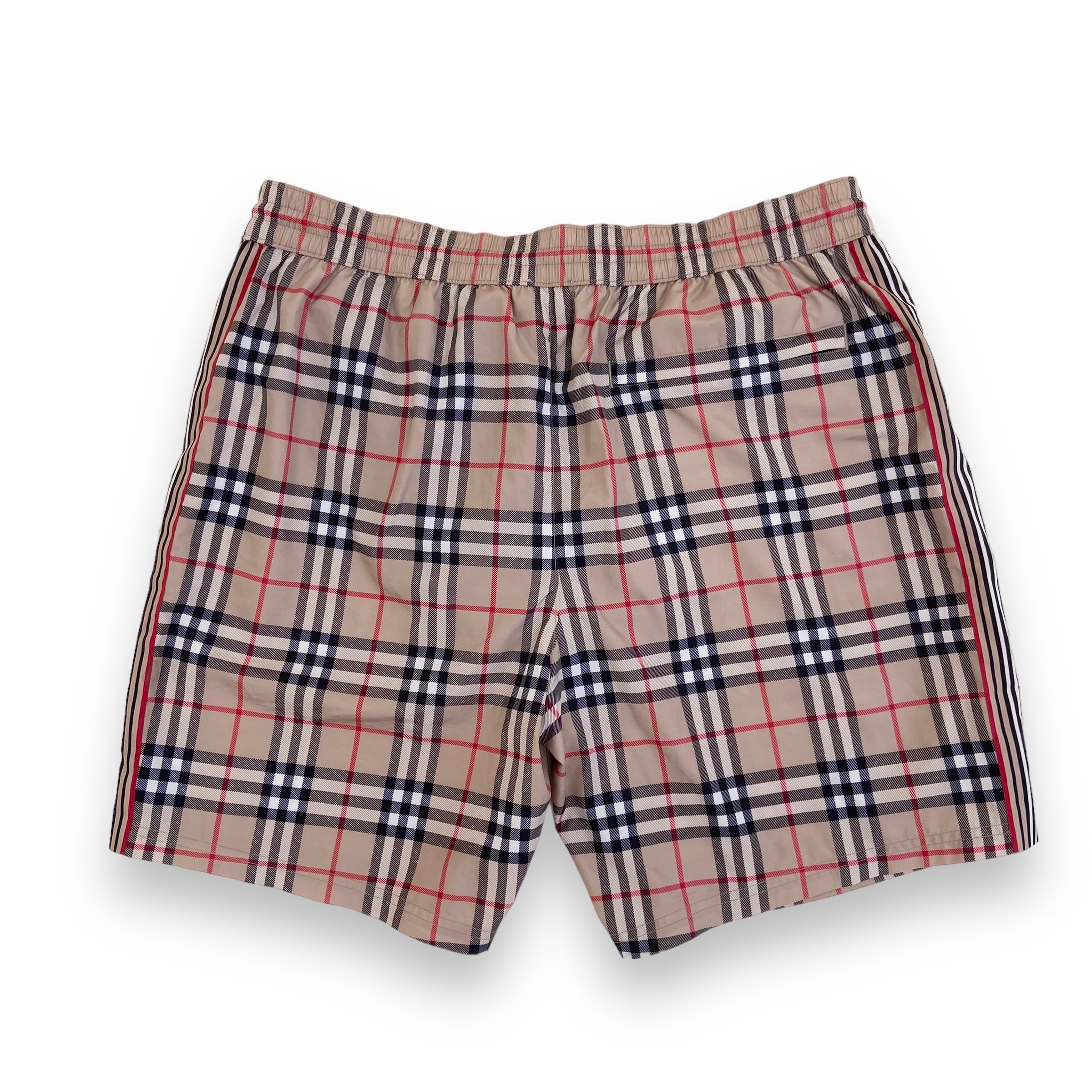 BURBERRY CHECK DRAWCORD SWIM SHORTS L