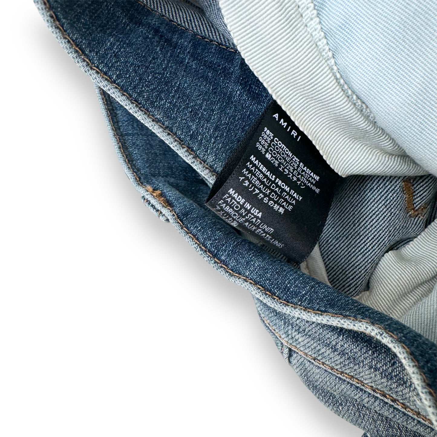 AMIRI DISTRESSED DENIM JEANS BLUE 32W