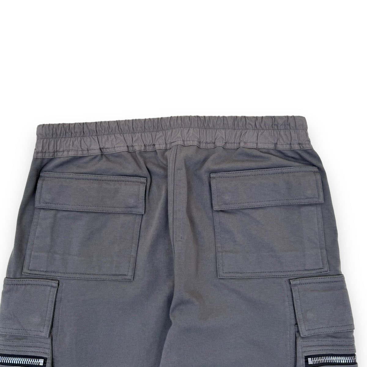 RICK OWENS MASTODAN TAPERED COTTON-JERSEY DRAWSTRING CARGO PANTS GREY XL