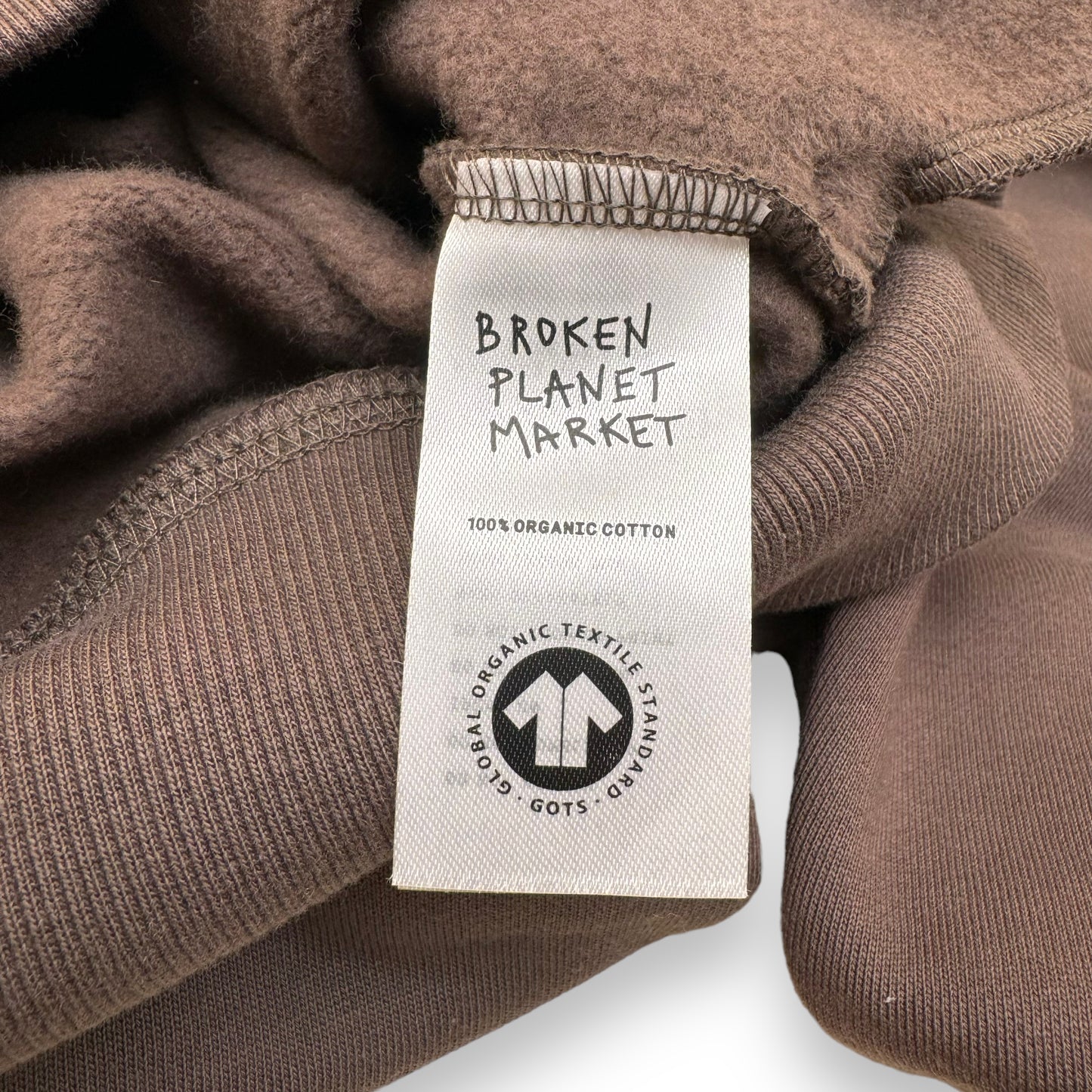 BROKEN PLANET OUT OF SIGHT COTTON HOODIE BROWN M
