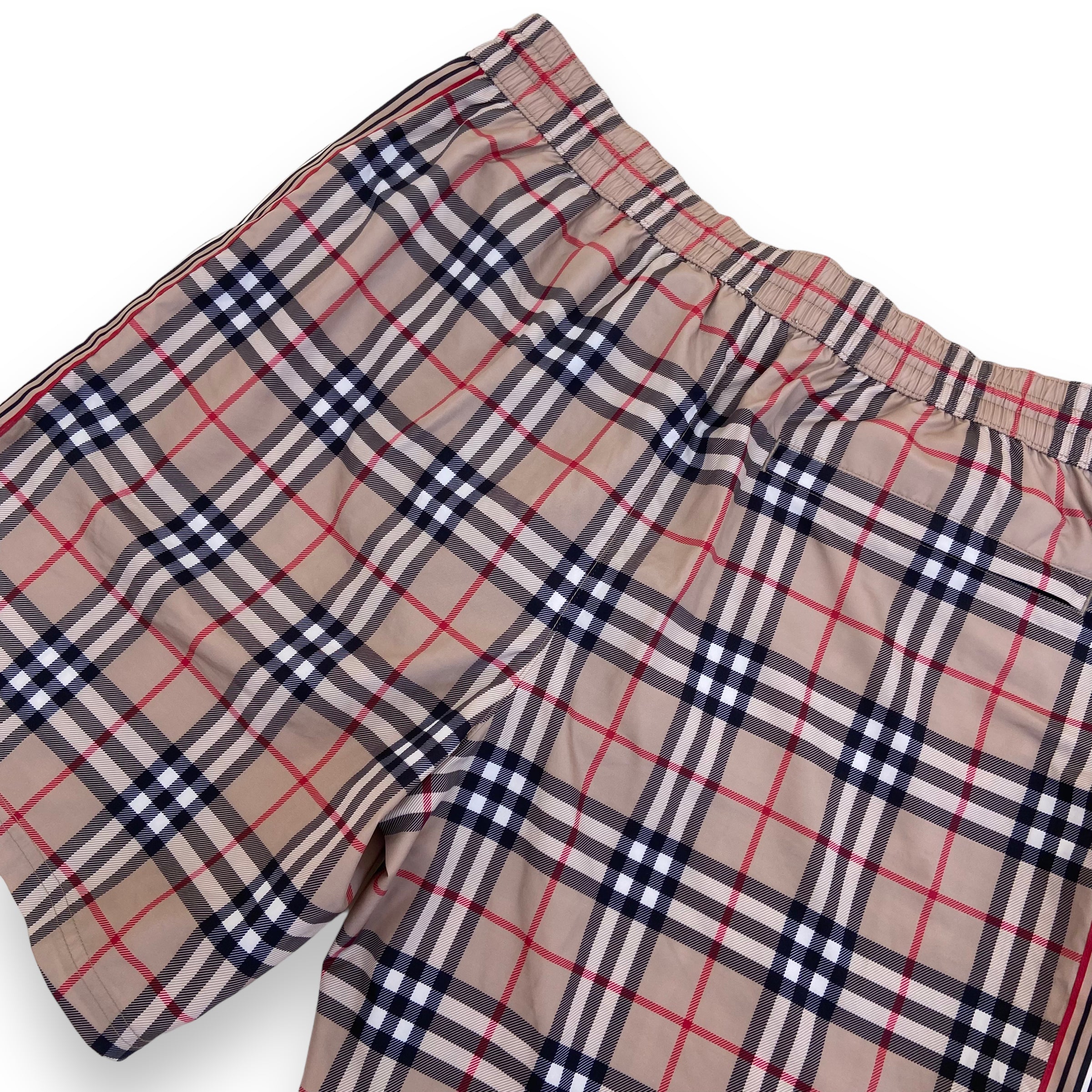 BURBERRY CHECK DRAWCORD SWIM SHORTS L