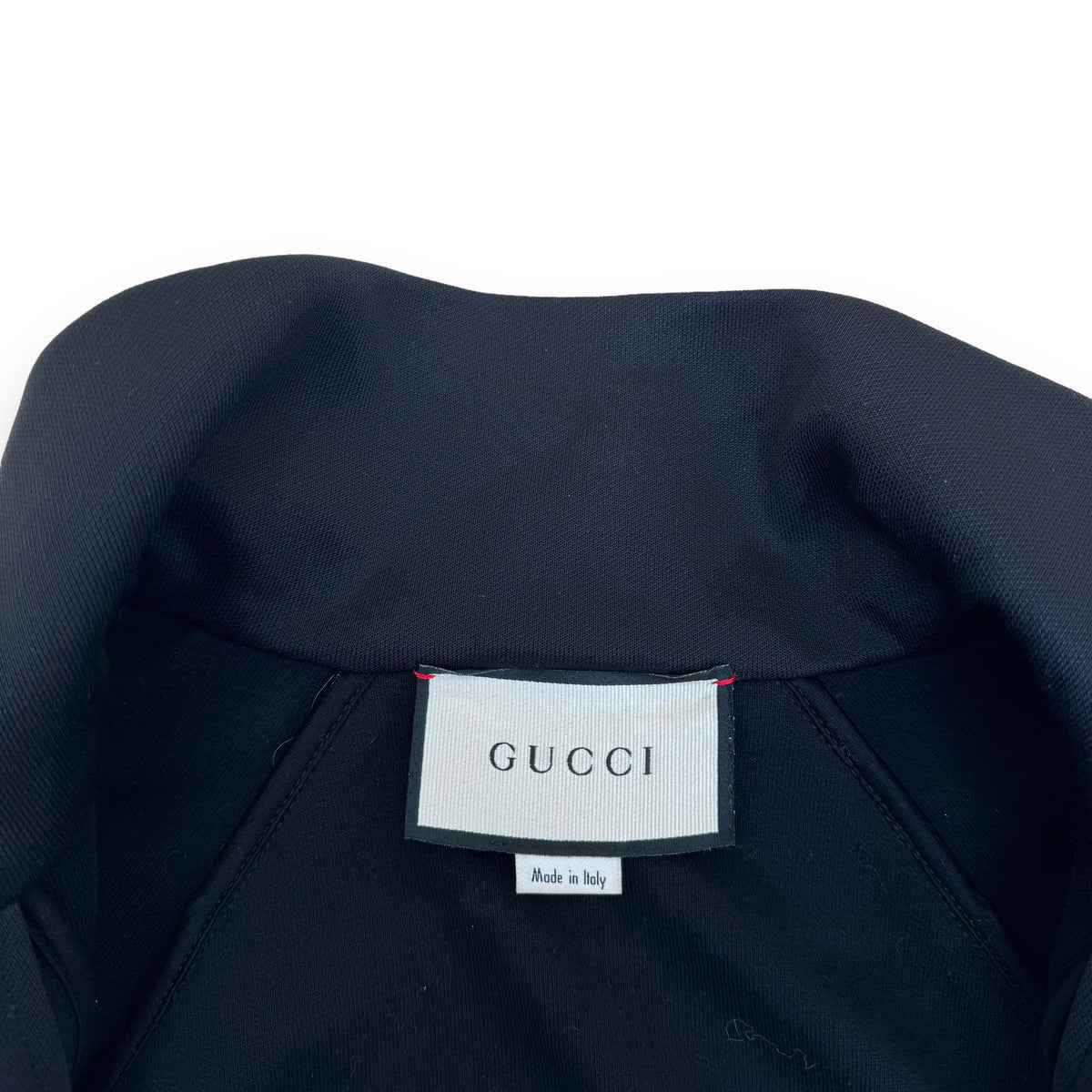 GUCCI LOGO JACQUARD WEBBING-TRIMMED TECH-JERSEY TRACK JACKET BLACK S