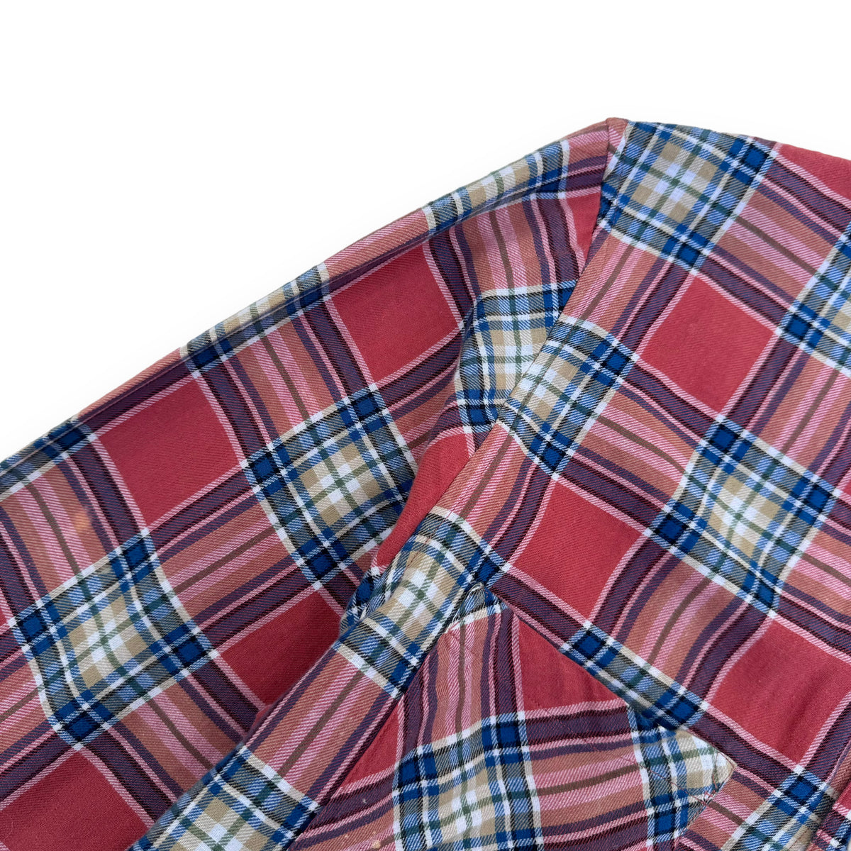 AMIRI LOGO-APPLIQUÉ DISTRESSED CHECKED COTTON / LINEN FLANNEL SHIRT ORANGE XS