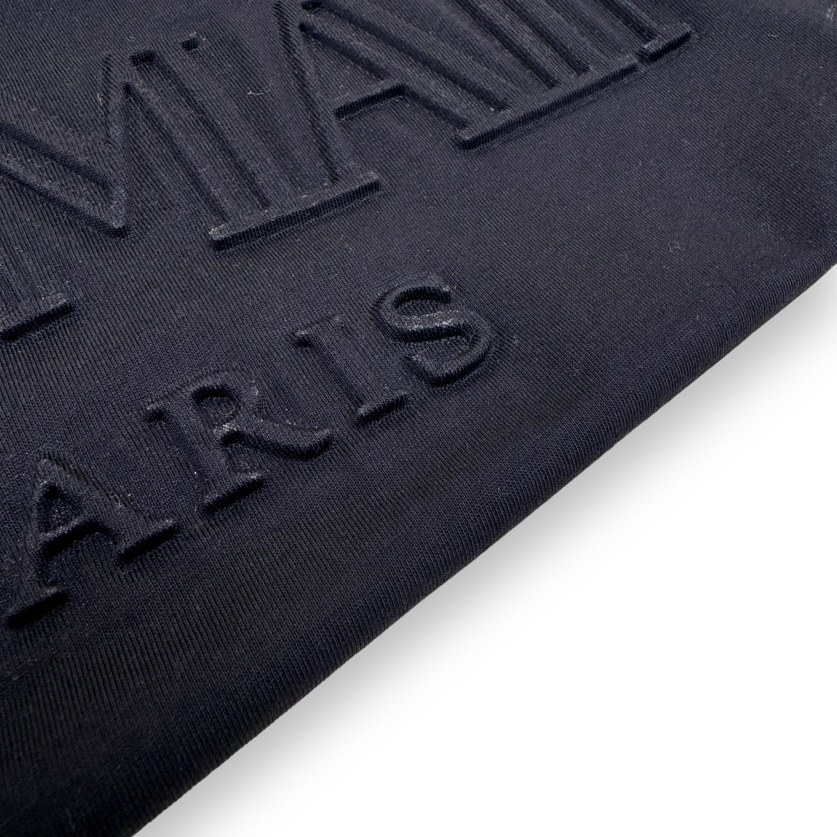 BALMAIN EMBOSSED LOGO COTTON T-SHIRT BLACK M
