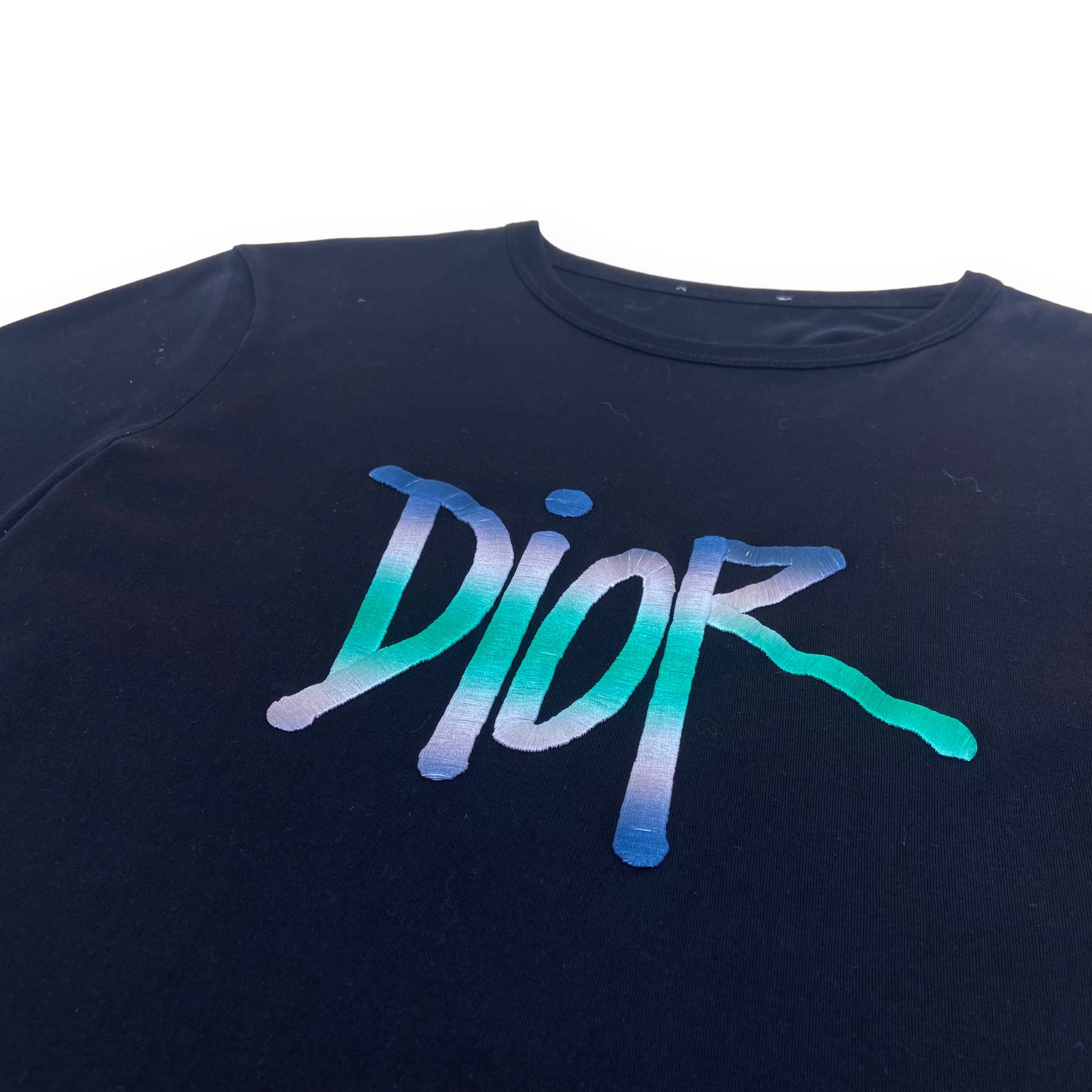 DIOR X SEAN STUSSY T-SHIRT BLACK XS