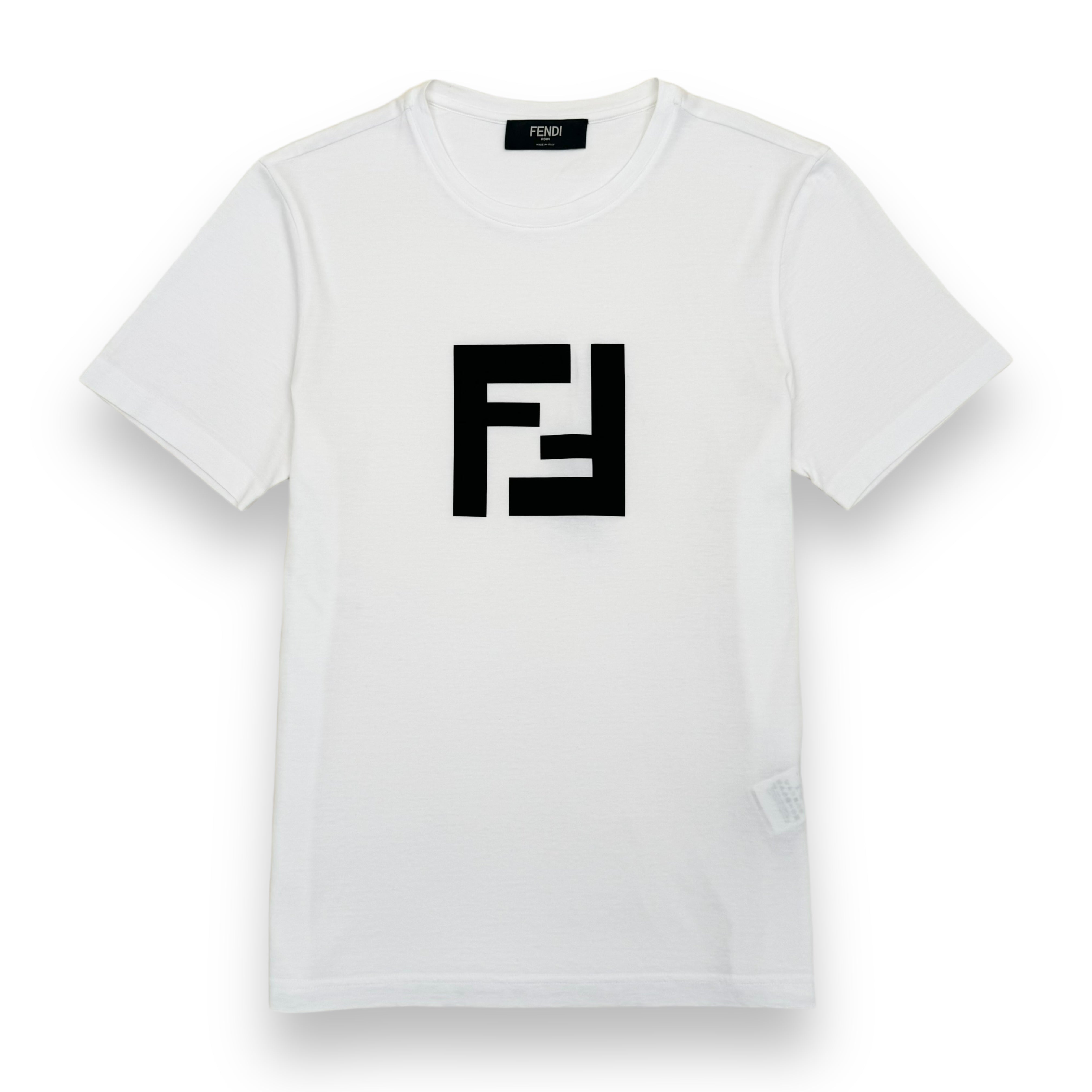 FENDI RUBBERISED LOGO T-SHIRT WHITE L