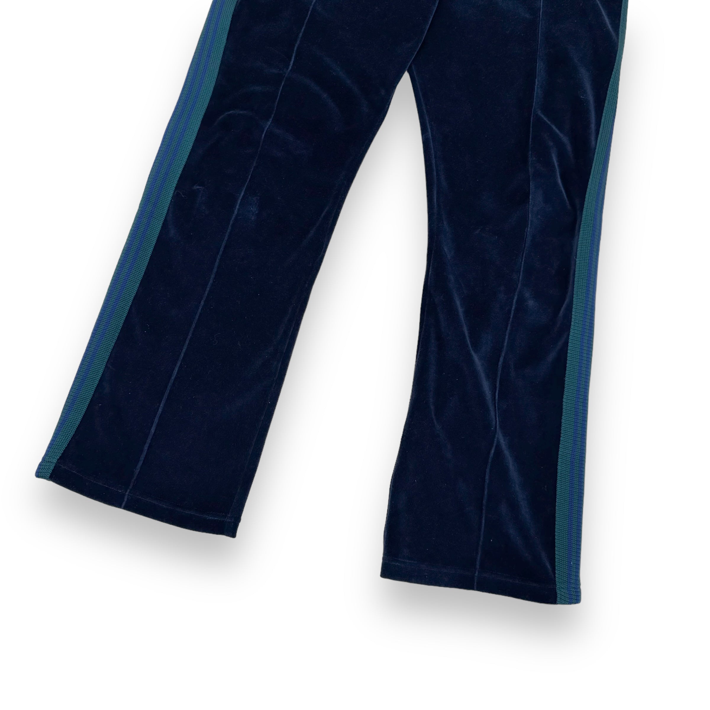 NEEDLES VELOUR TRACK PANTS NAVY / GREEN M