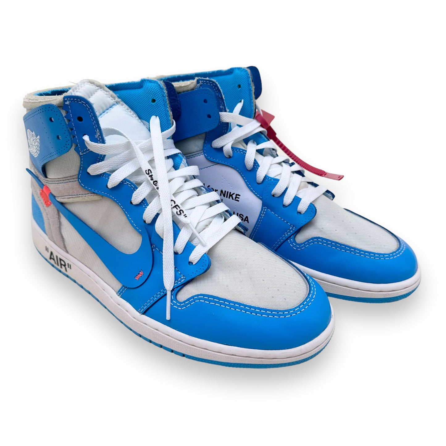 NIKE X OFF-WHITE JORDAN 1 HIGH UNIVERSITY BLUE UNC SNEAKER UK11
