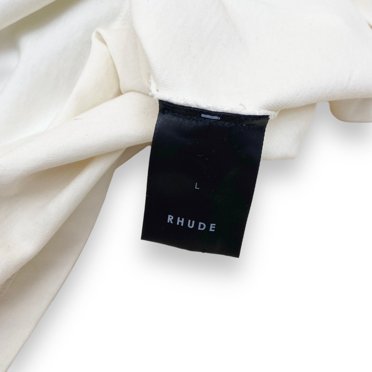 RHUDE ‘NEW MONEY’ GRAPHIC PRINT T-SHIRT CREAM L