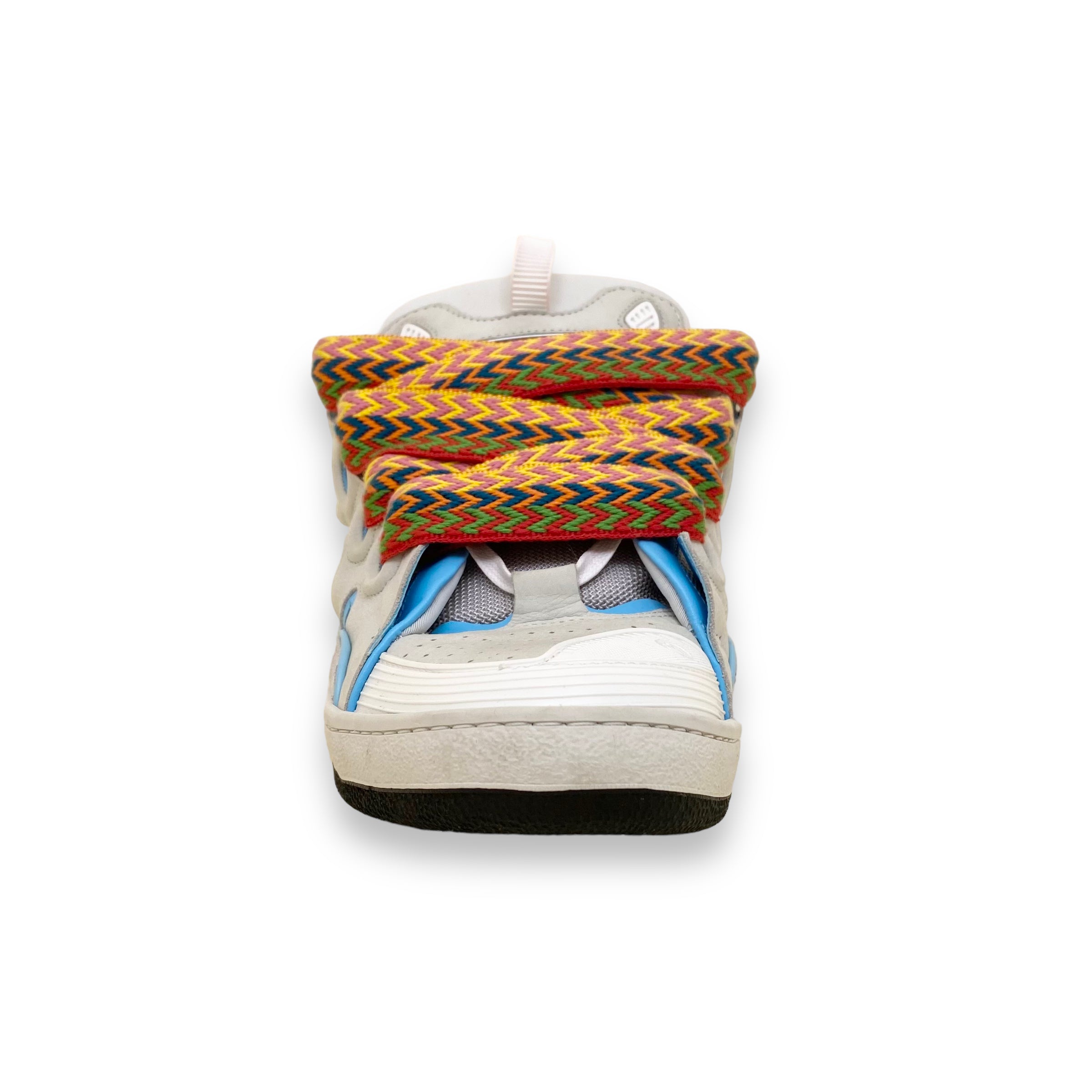 LANVIN CURB SUEDE TRIM SNEAKERS WHITE UK10.5