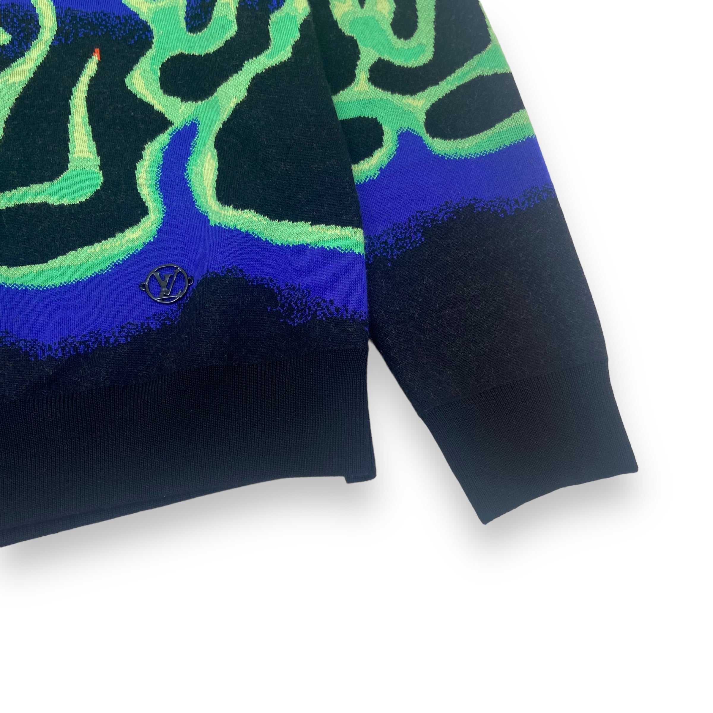 LOUIS VUITTON ROUND-NECK GRAPHIC PRINT SWEATSHIRT GREEN L