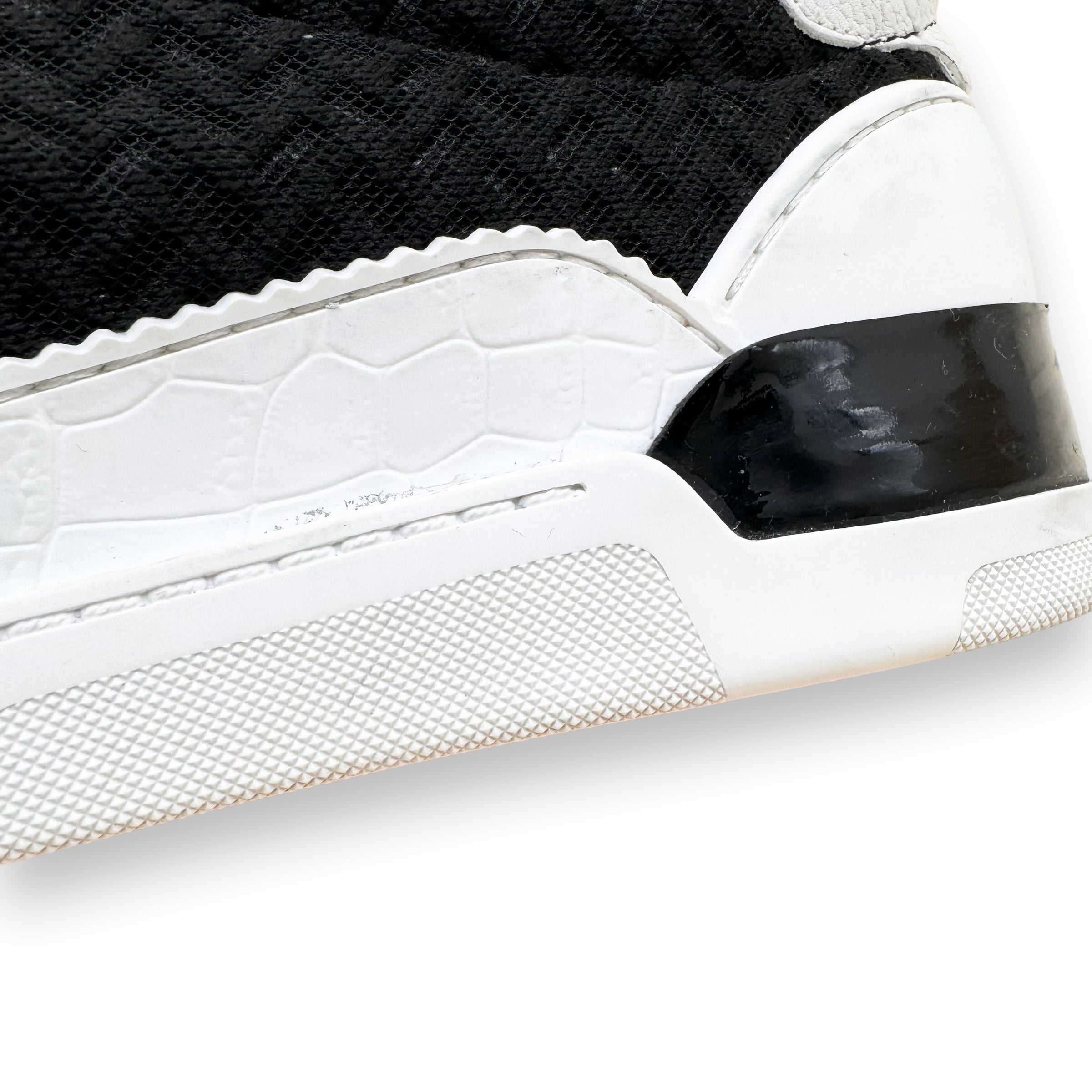 CHRISTIAN LOUBOUTIN AURELIEN LEATHER / MESH LOW TOP SNEAKERS UK10.5