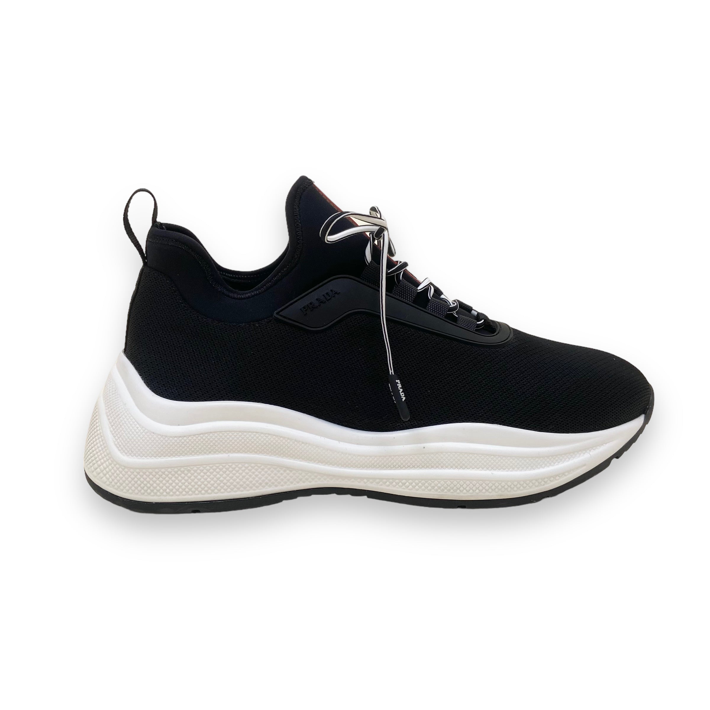 PRADA MESH AND NEOPRENE SNEAKERS BLACK UK6