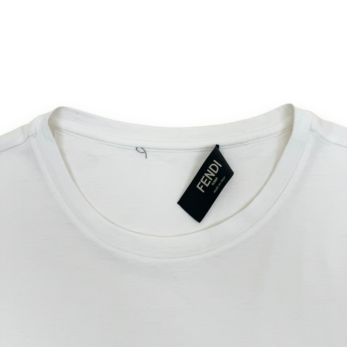 FENDI RUBBERISED LOGO T-SHIRT WHITE L