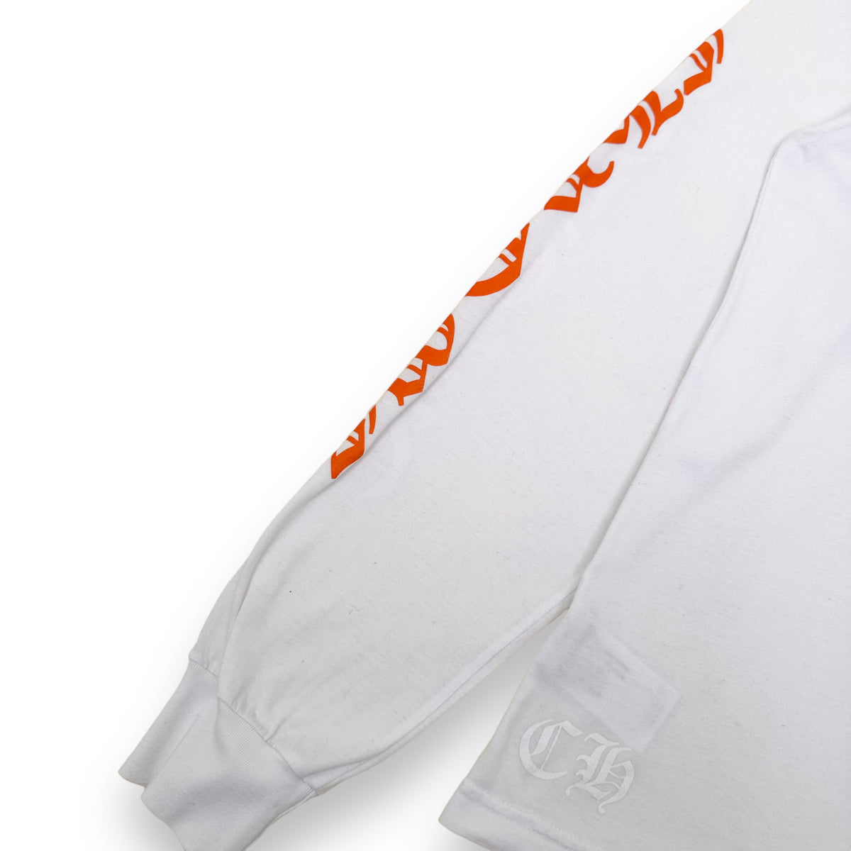 CHROME HEARTS KING TACO LONG SLEEVE T-SHIRT WHITE / ORANGE S