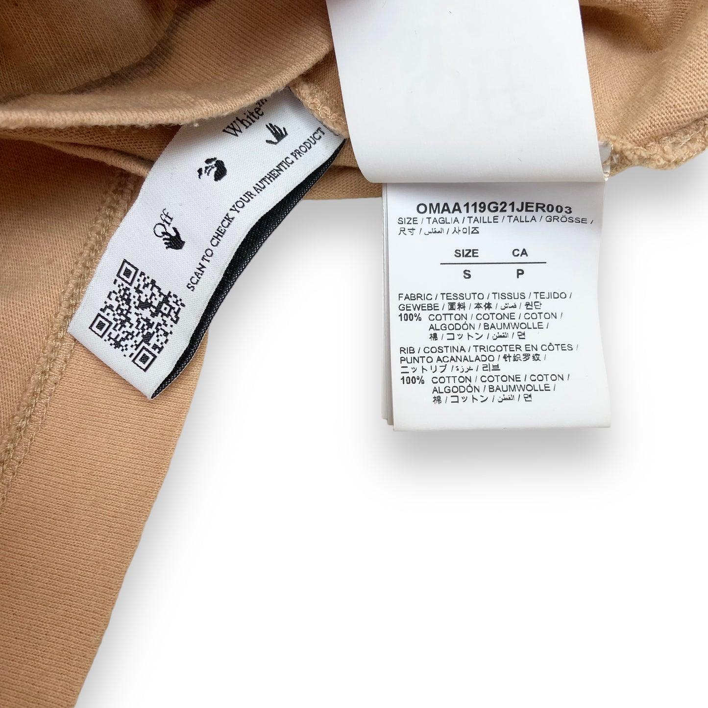 OFF-WHITE MERCEDES AMG DISTRESSED T-SHIRT BEIGE S