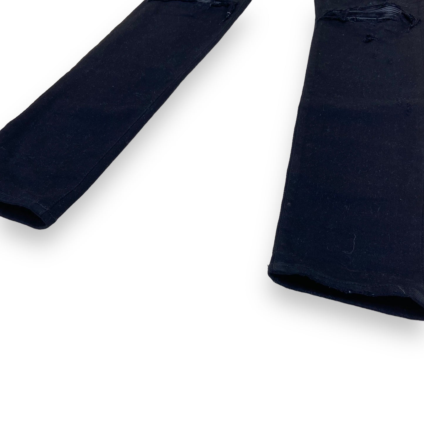 AMIRI LEATHER PATCH DISTRESSED DENIM JEANS BLACK 34W