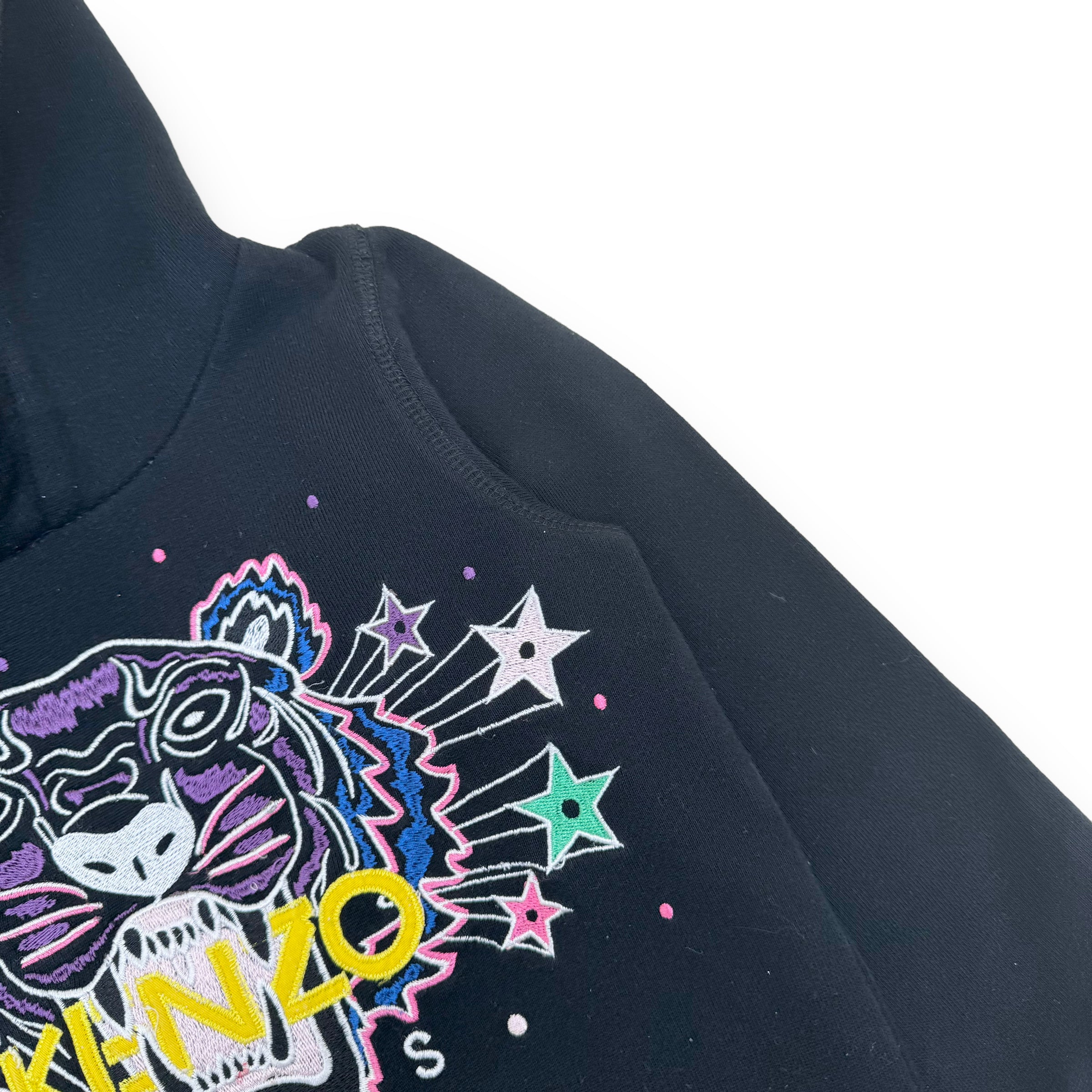 KENZO COTTON TIGER FACE HOODIE BLACK AGE5