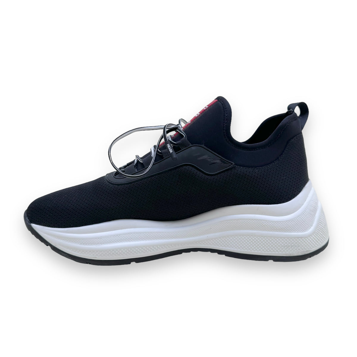 PRADA TECHNICAL FABRIC SNEAKERS BLACK UK8