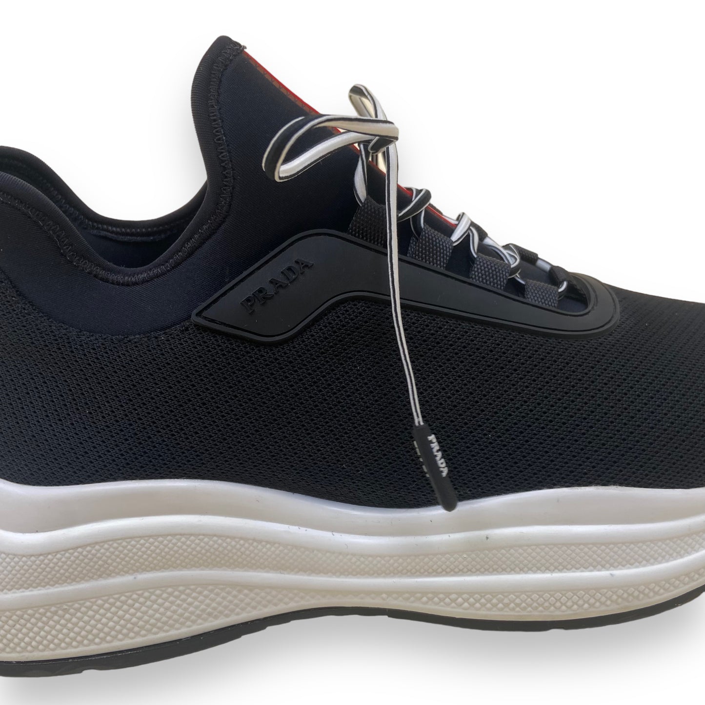 PRADA MESH AND NEOPRENE SNEAKERS BLACK UK6