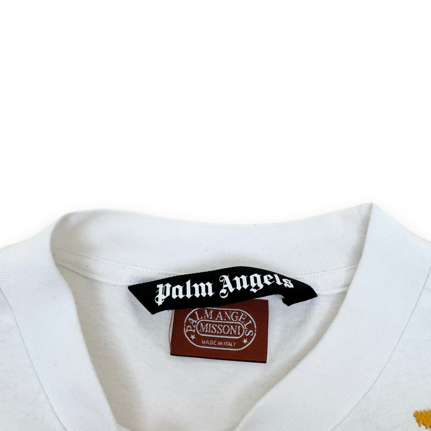 PALM ANGELS X MISSONI PRINTED COTTON-JERSEY T-SHIRT WHITE L