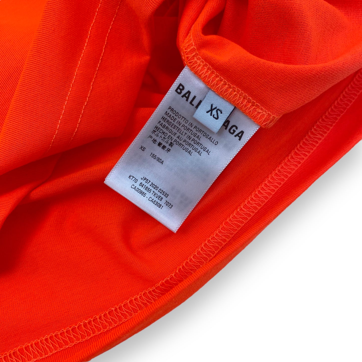 BALENCIAGA OVERSIZED POLITICAL LOGO T-SHIRT NEON ORANGE XS