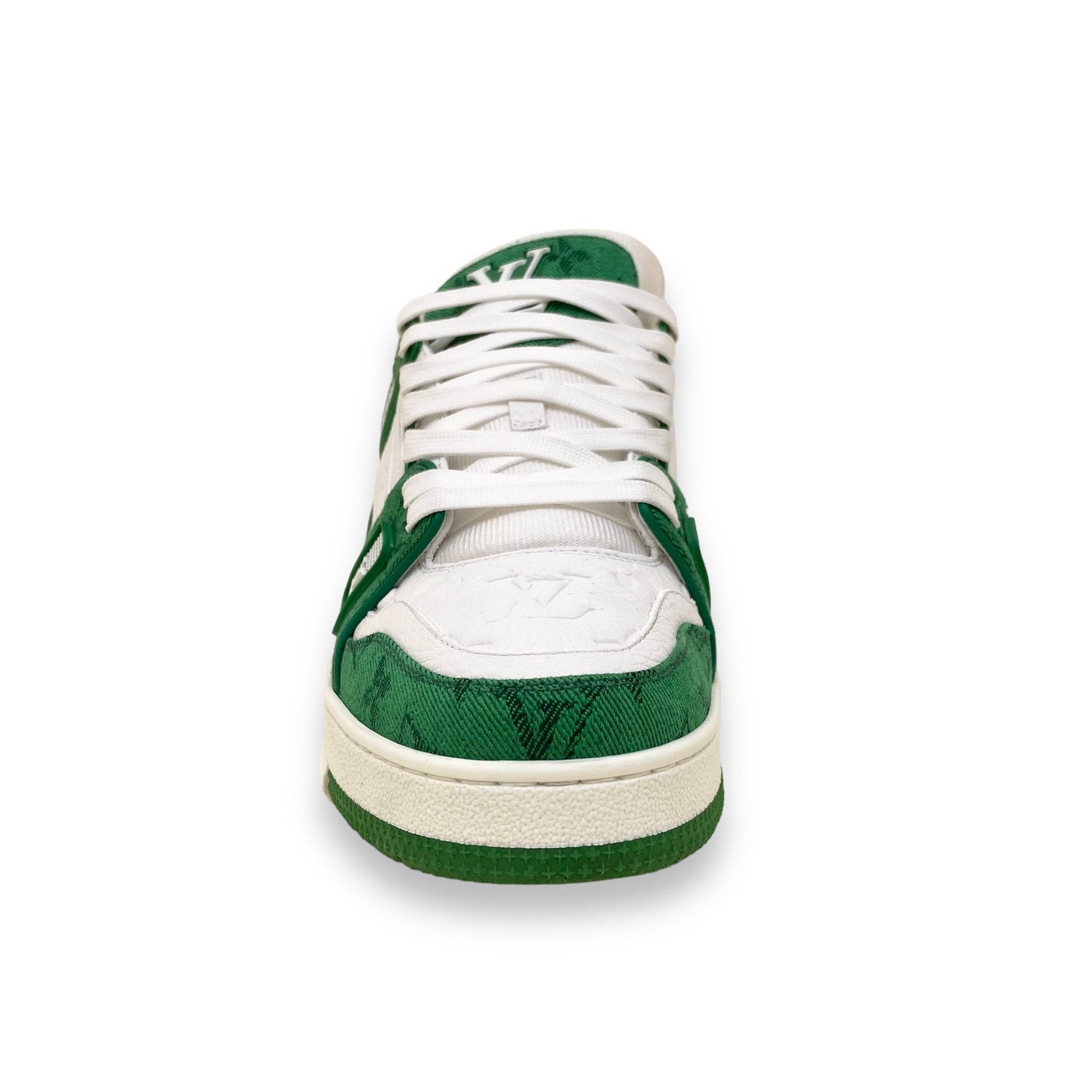 LOUIS VUITTON LV MONOGRAM DENIM SNEAKERS GREEN UK6.5