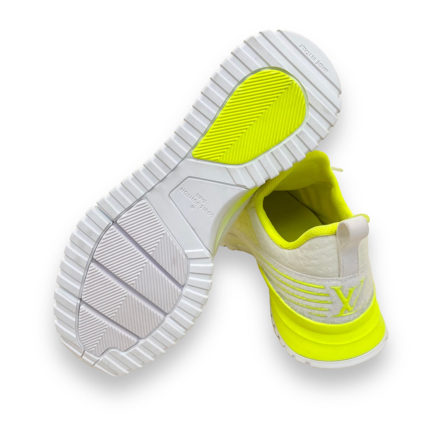 LOUIS VUITTON V.N.R KNIT SNEAKERS NEON YELLOW UK8.5