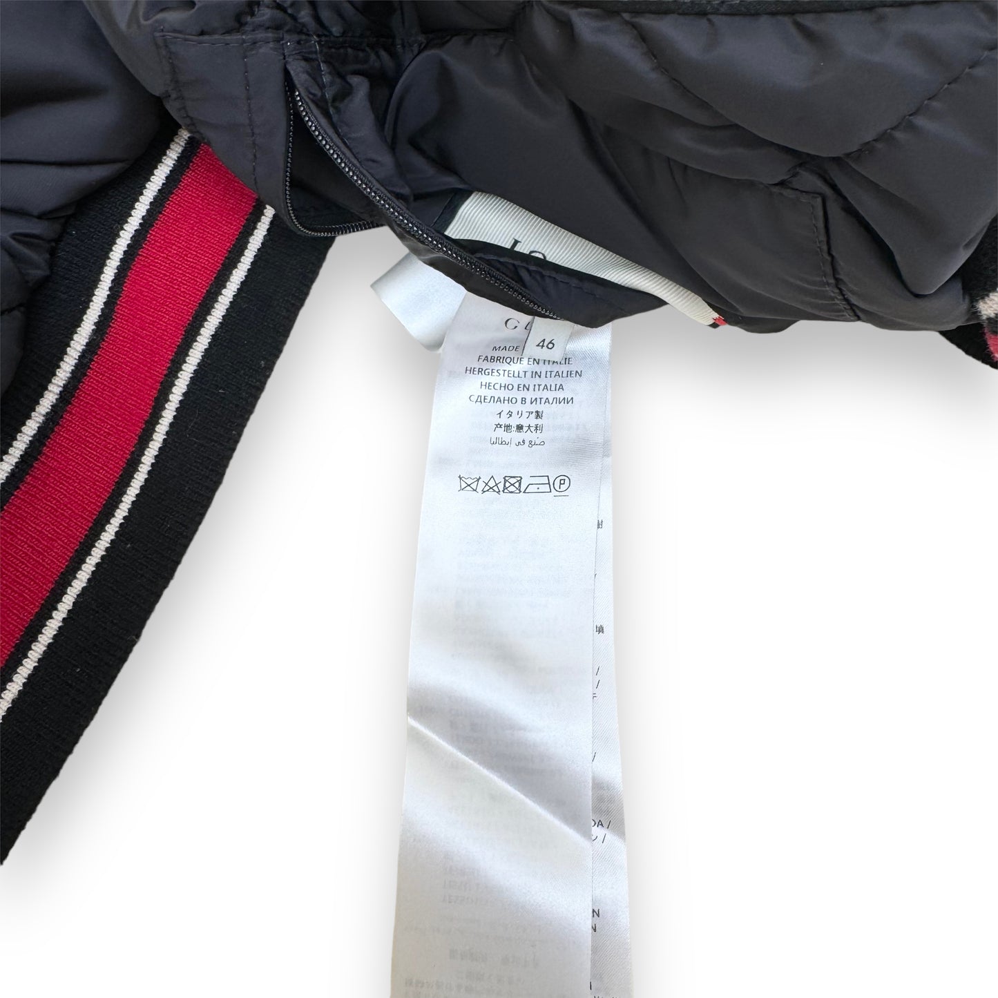 GUCCI BAND HOODED BOMBER JACKET BLACK S