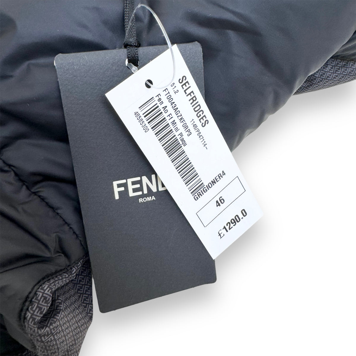FENDI FF MONOGRAM DOWN PLAQUE REVERSIBLE GILET PUFFER JACKET BLACK S