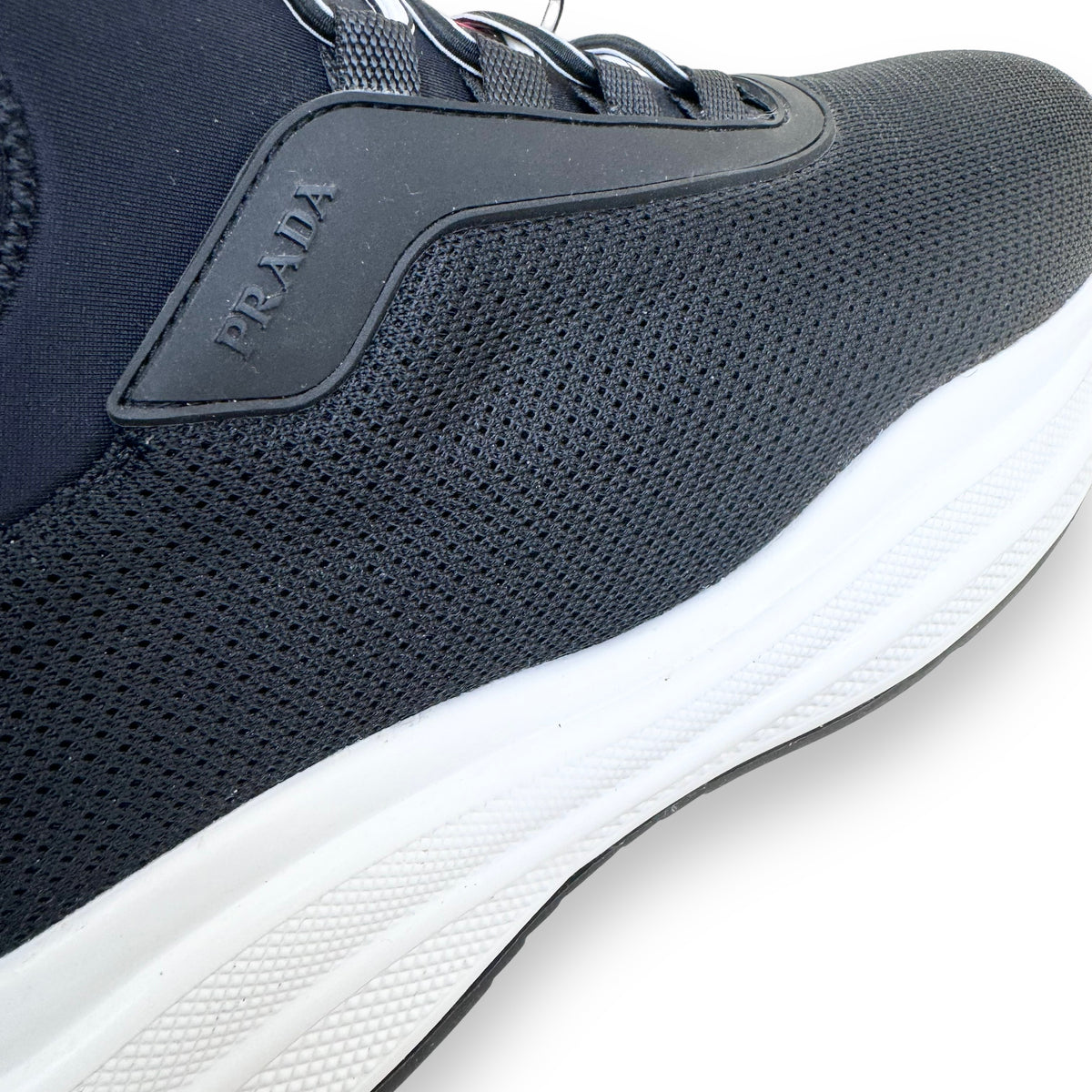 PRADA TECHNICAL FABRIC SNEAKERS BLACK UK8