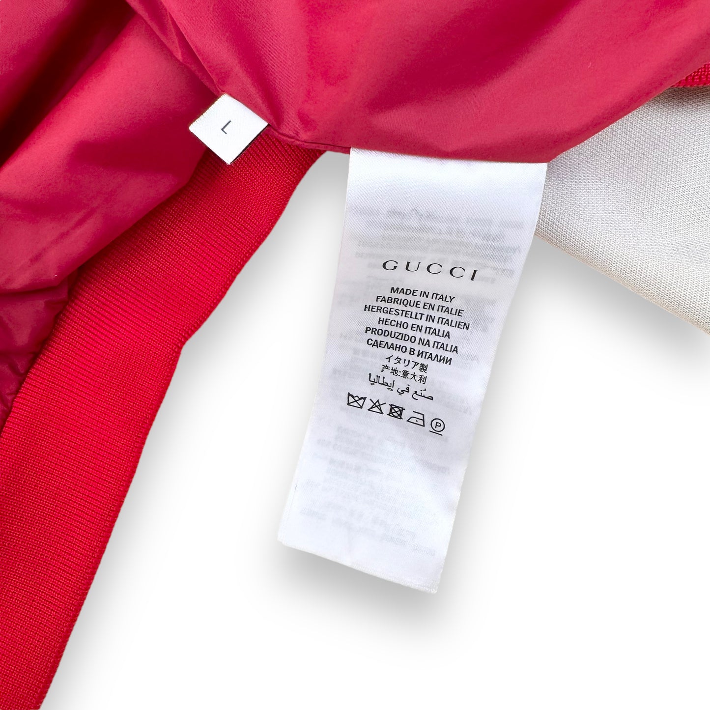 GUCCI ZIP-UP TECHNICAL TRACK JACKET RED L