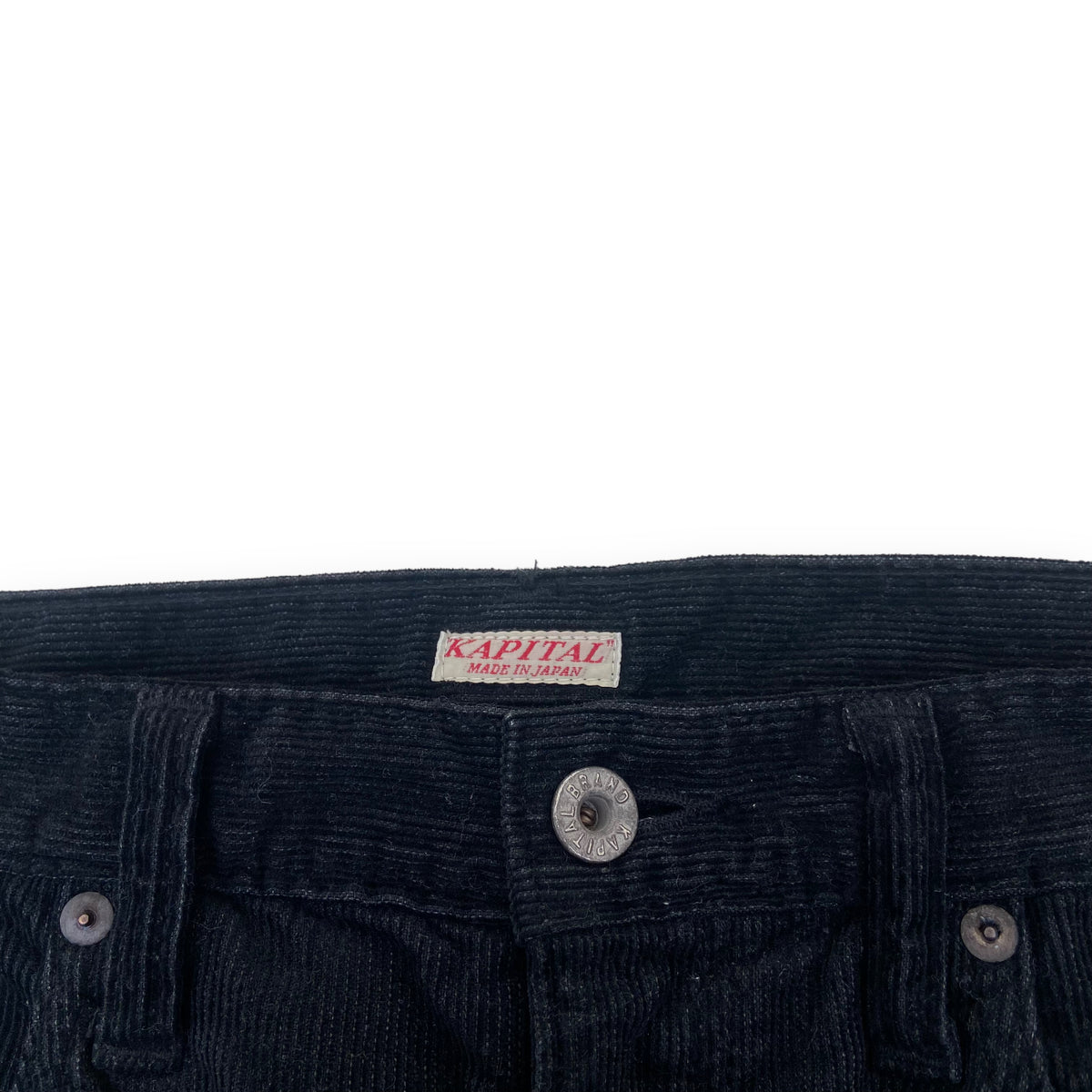 KAPITAL CORDUROY GEMSTONE EMBELLISHED STRAIGHT-LEG TROUSERS BLACK 34W