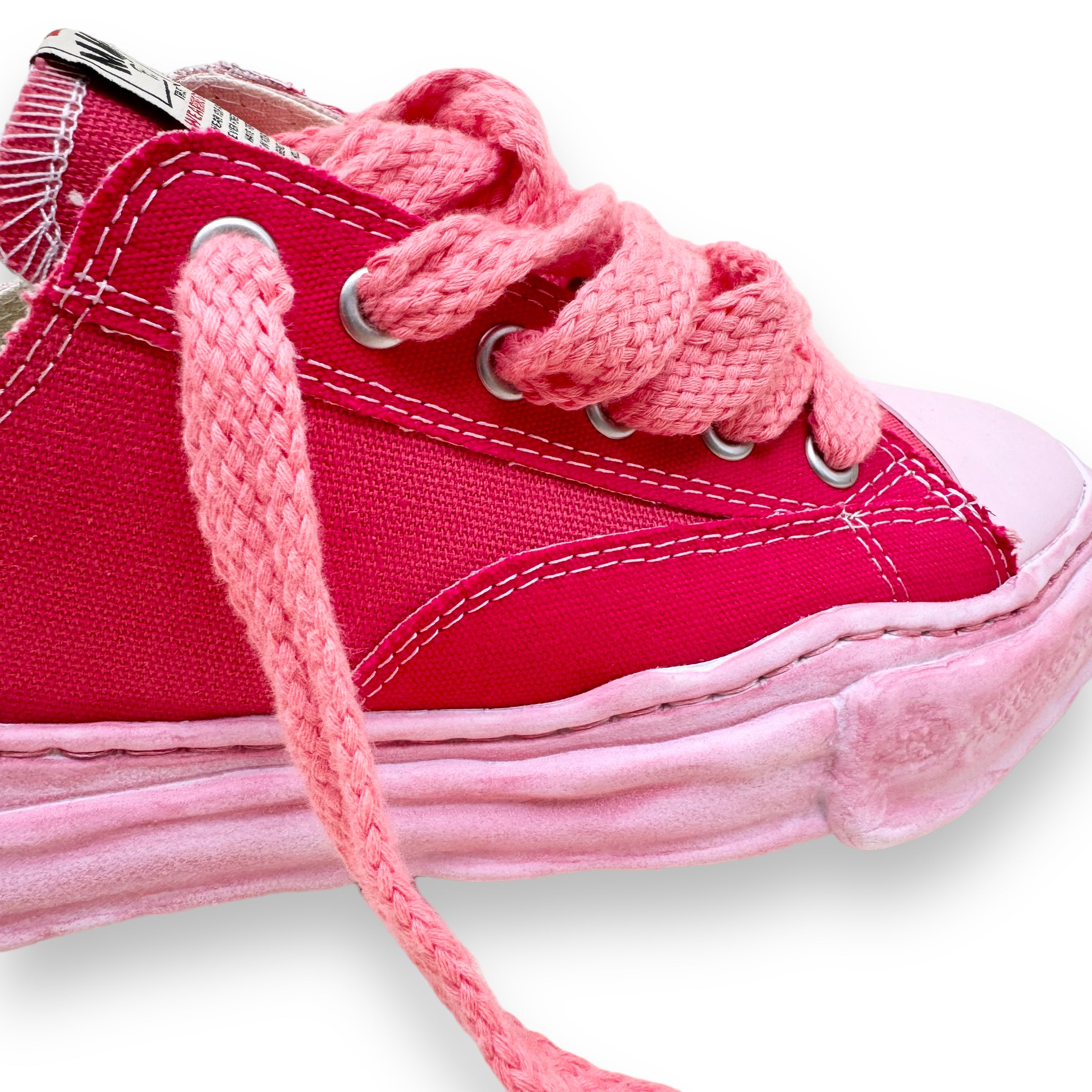MAISON MIHARA YASUHIRO PETERSON LOW SPRAY-DYED ORIGINAL SOLE SNEAKER PINK UK7