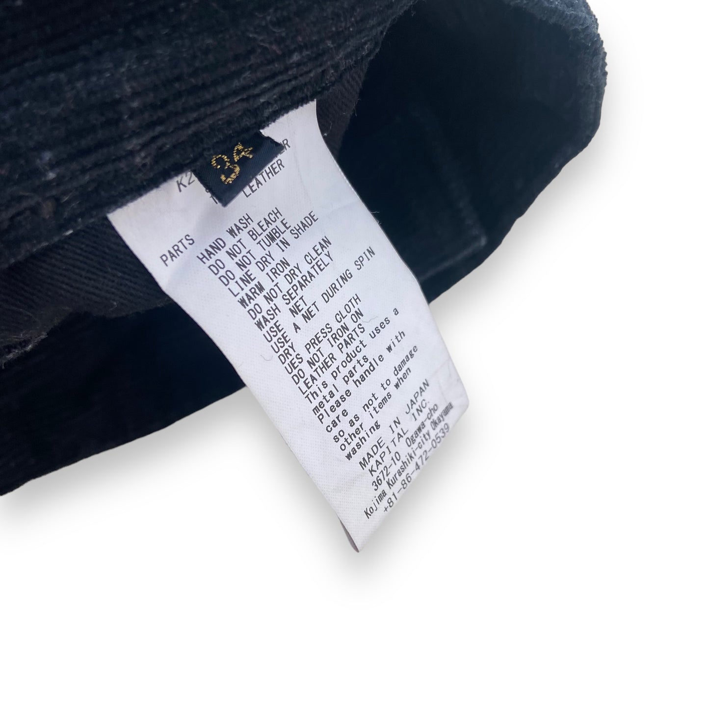 KAPITAL CORDUROY GEMSTONE EMBELLISHED STRAIGHT-LEG TROUSERS BLACK 34W