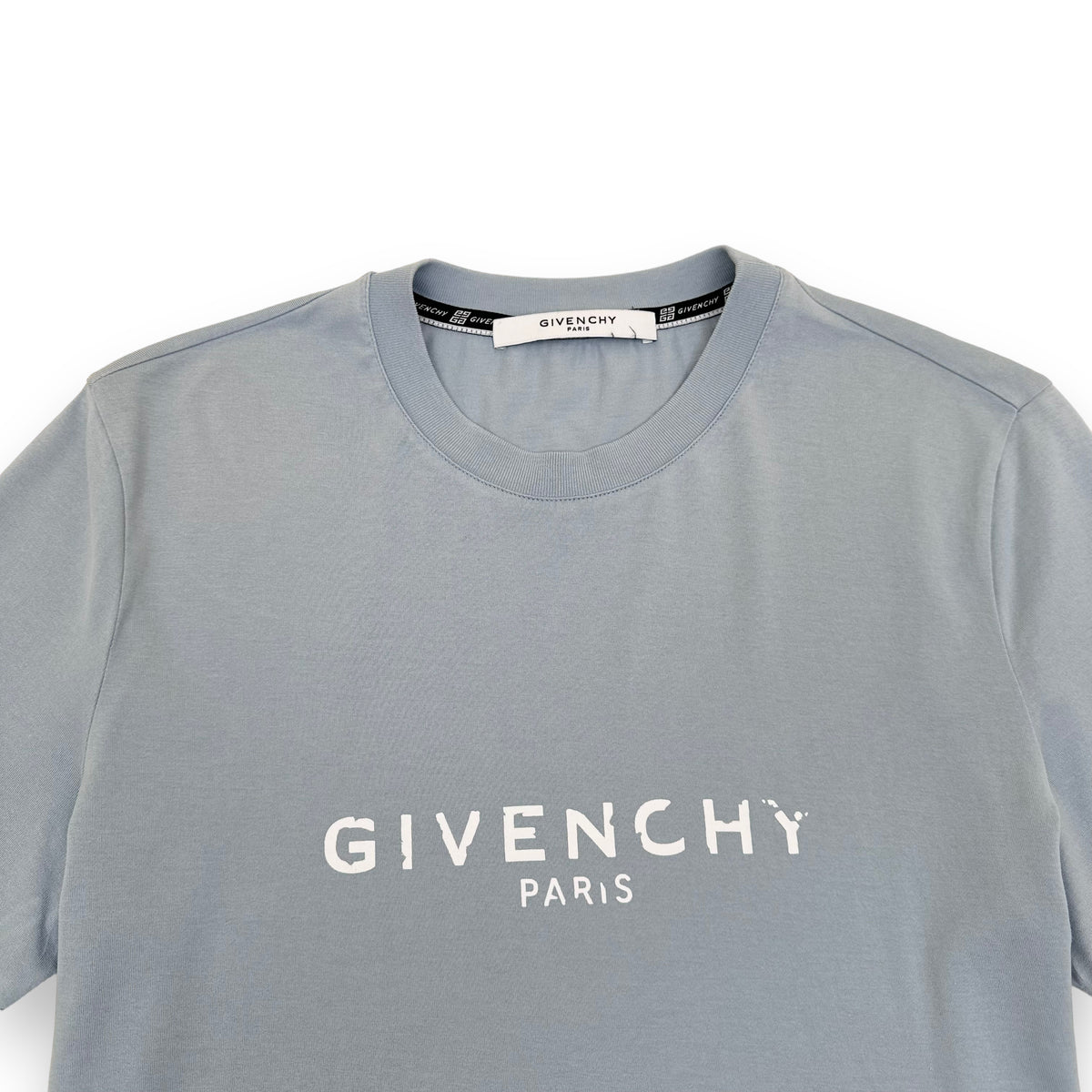 GIVENCHY COTTON LOGO T-SHIRT BLUE XS