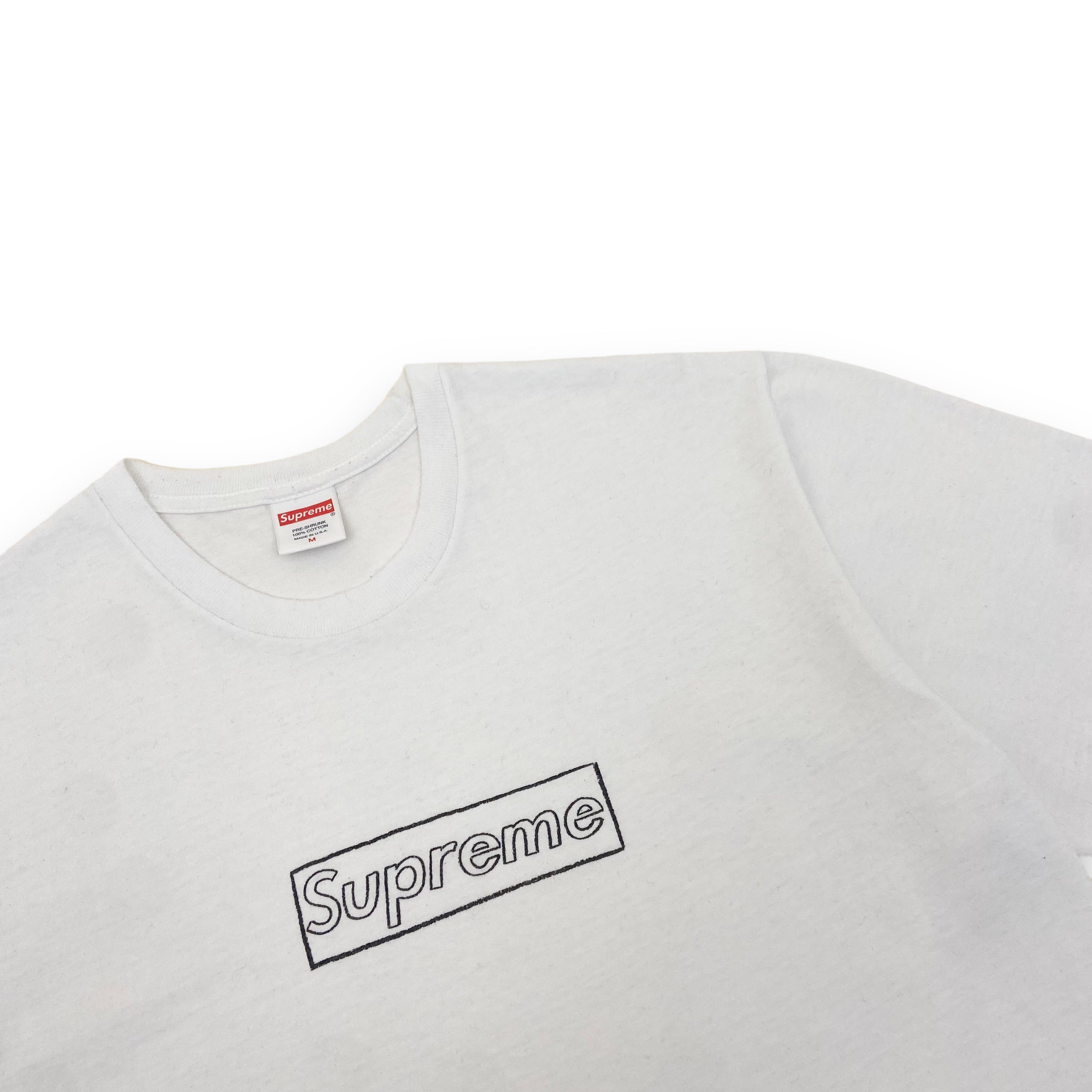 SUPREME X KAWS CHALK BOX LOGO T-SHIRT WHITE M